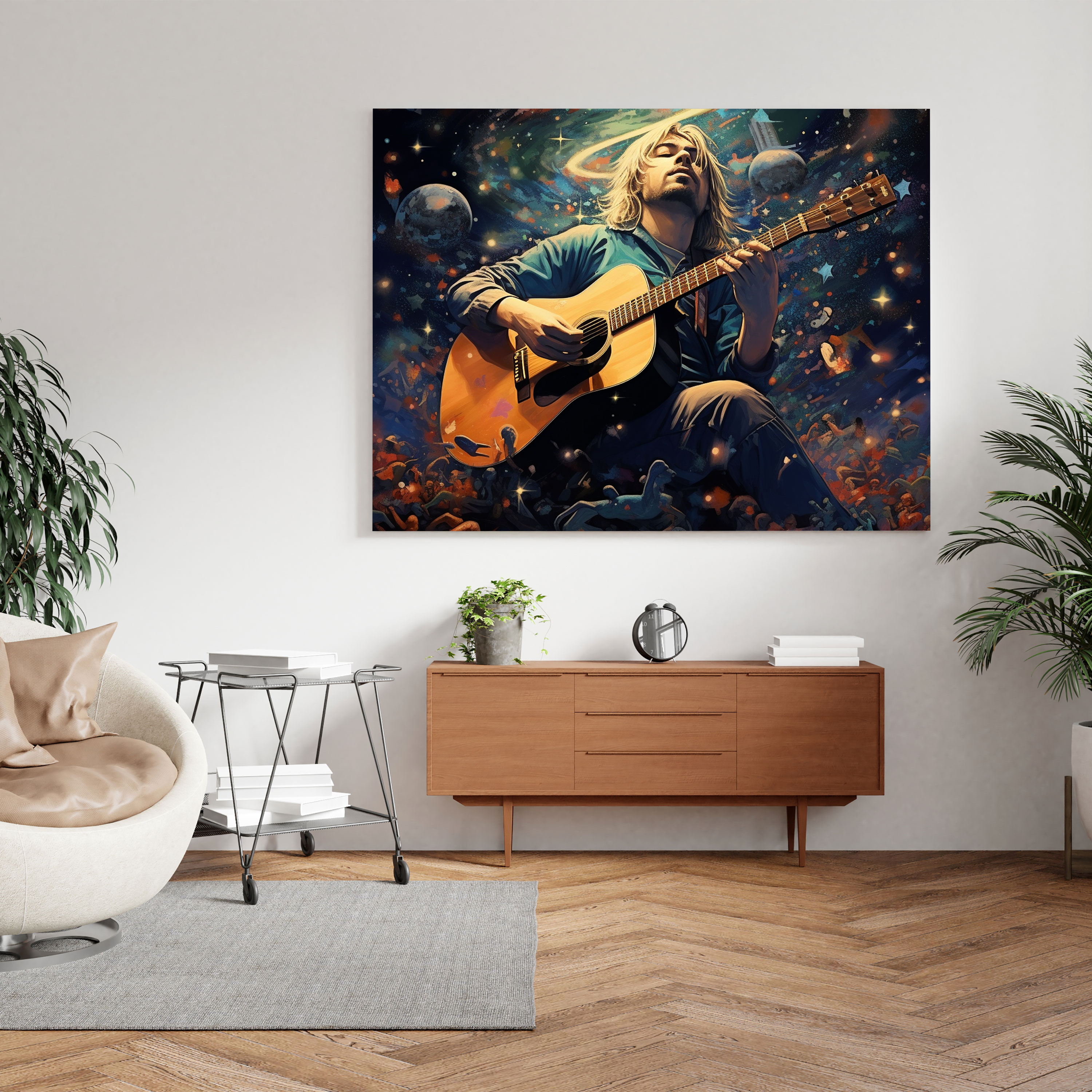 Kurt Cobain Canvas Print - Surreal Art Style Wall Art - Kurt Cobain, Home Decoration, Wall Art, Canvas Print