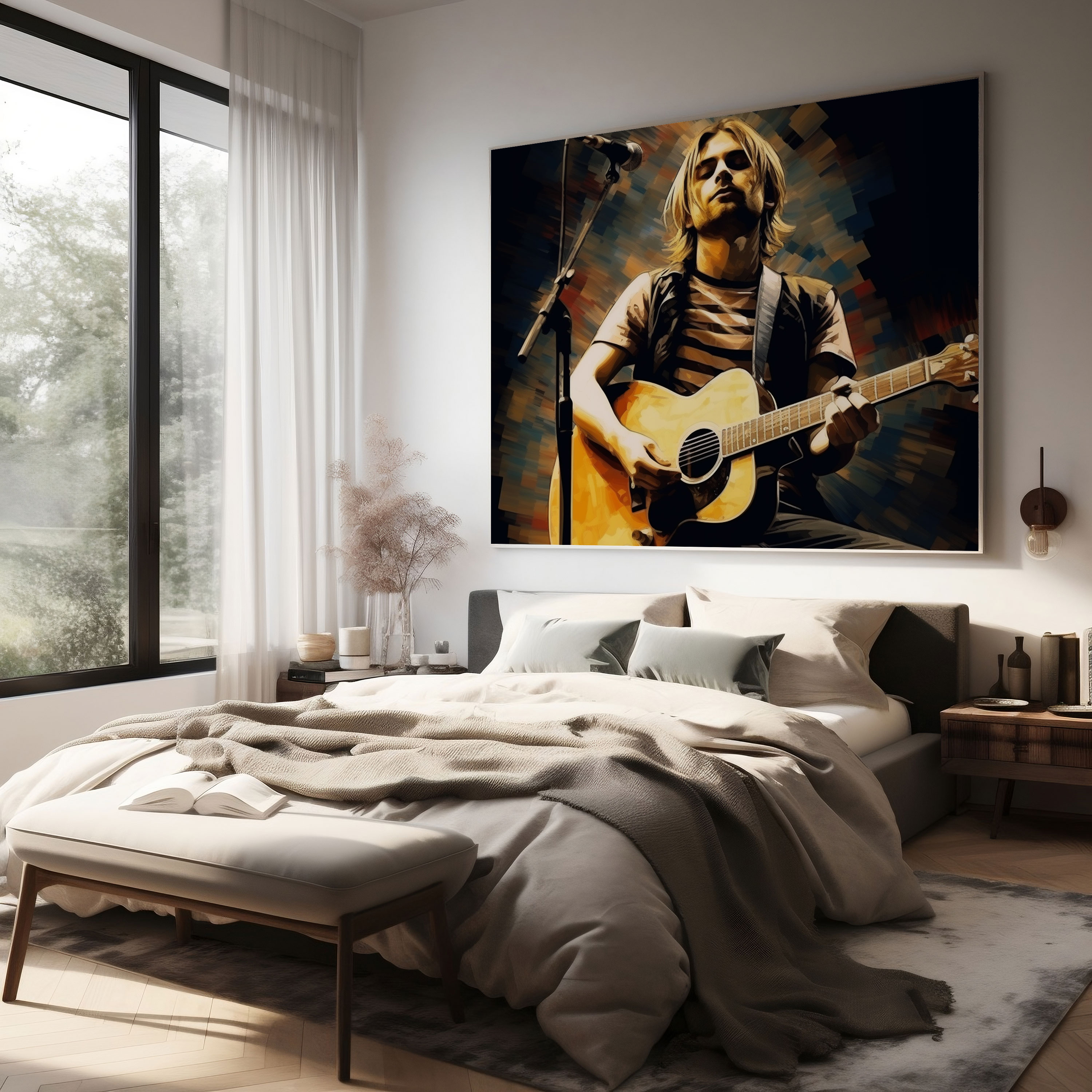 Kurt Cobain Grunge Style Leinwandbild - Zuhause Dekoration Leinwandbild Leinwand Wandkunst