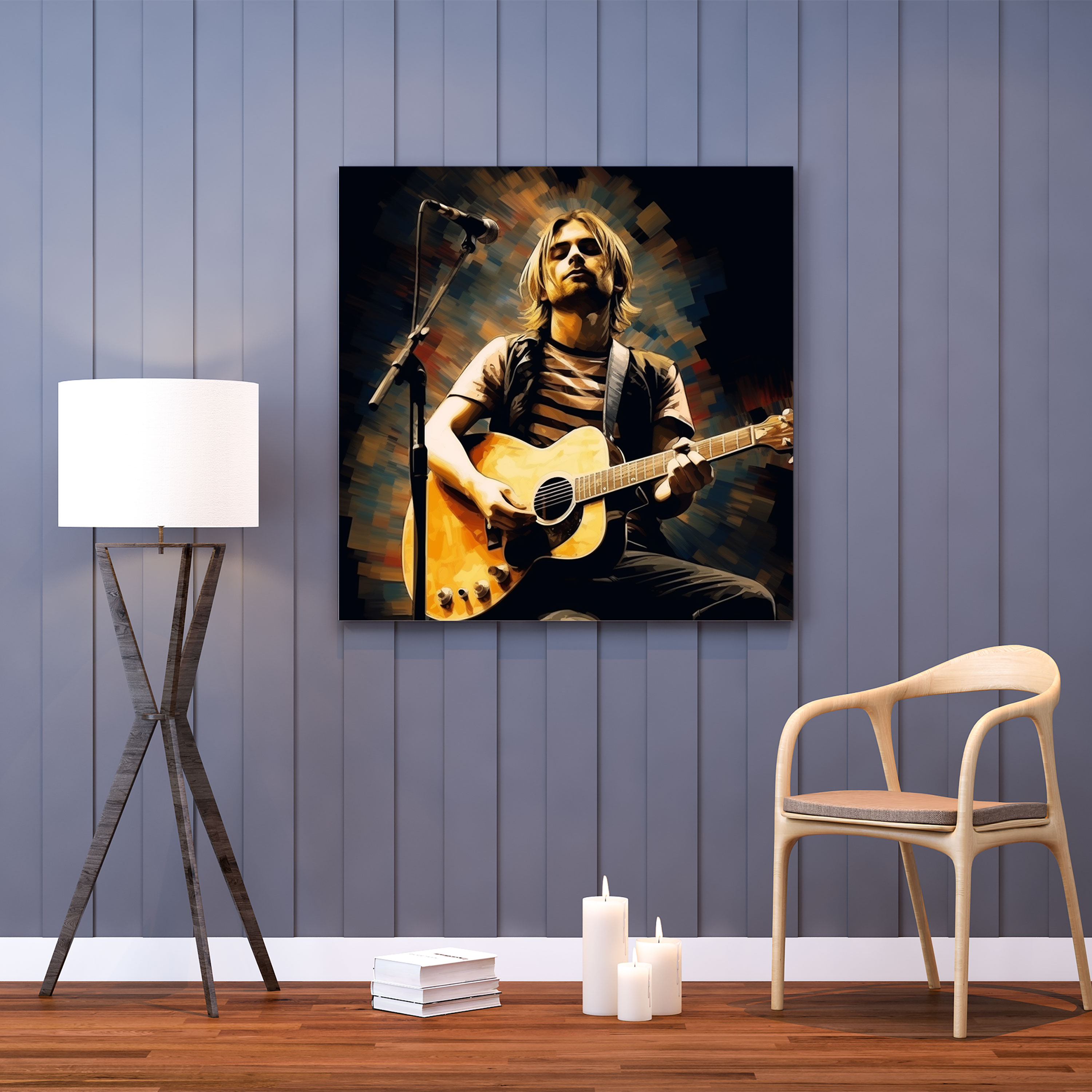 Kurt Cobain Grunge Style Leinwandbild - Zuhause Dekoration Leinwandbild Leinwand Wandkunst