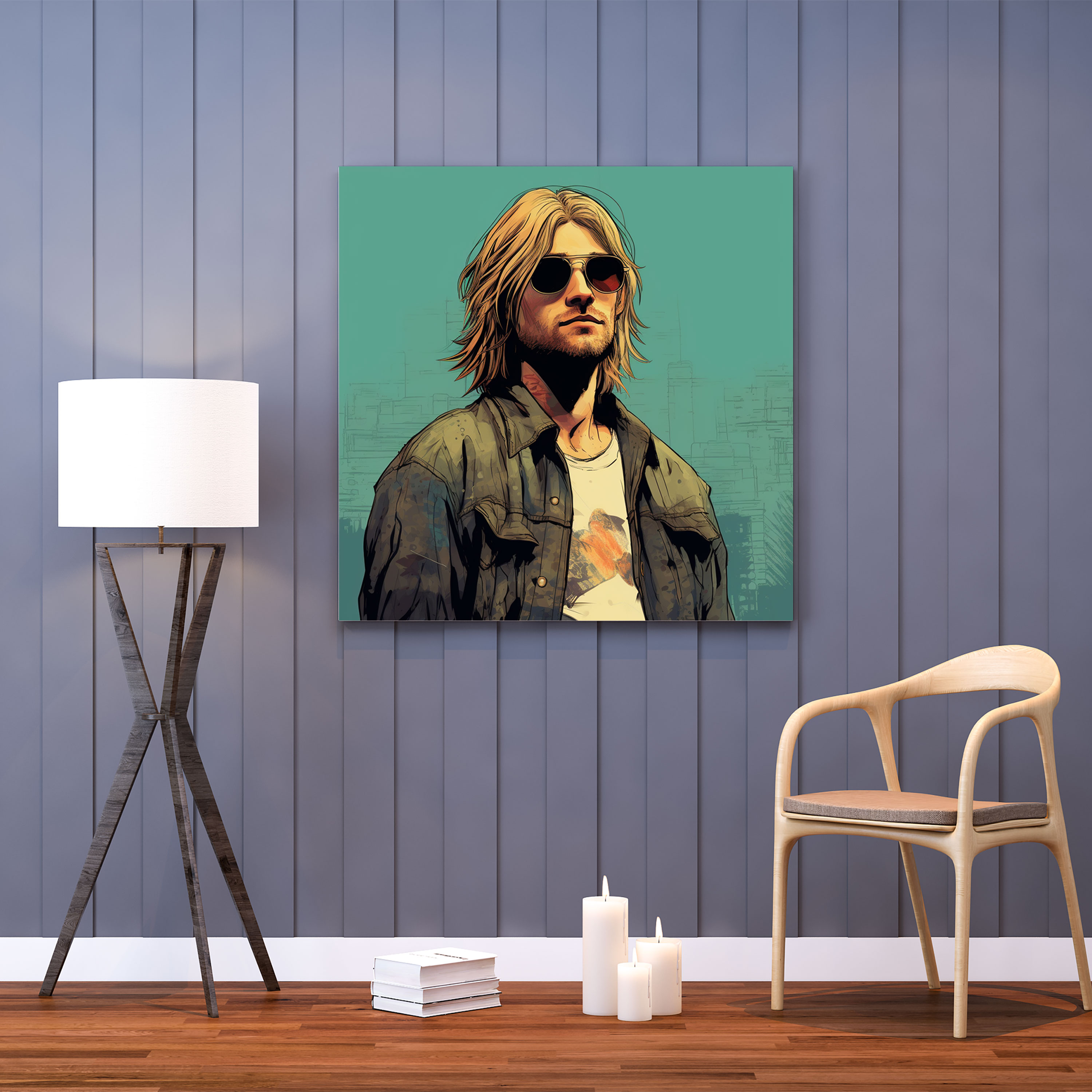 Kurt Cobain Retro Comic Book Canvas Print - Kurt Cobain, Nostalgia, Wall Art, Home Decoration