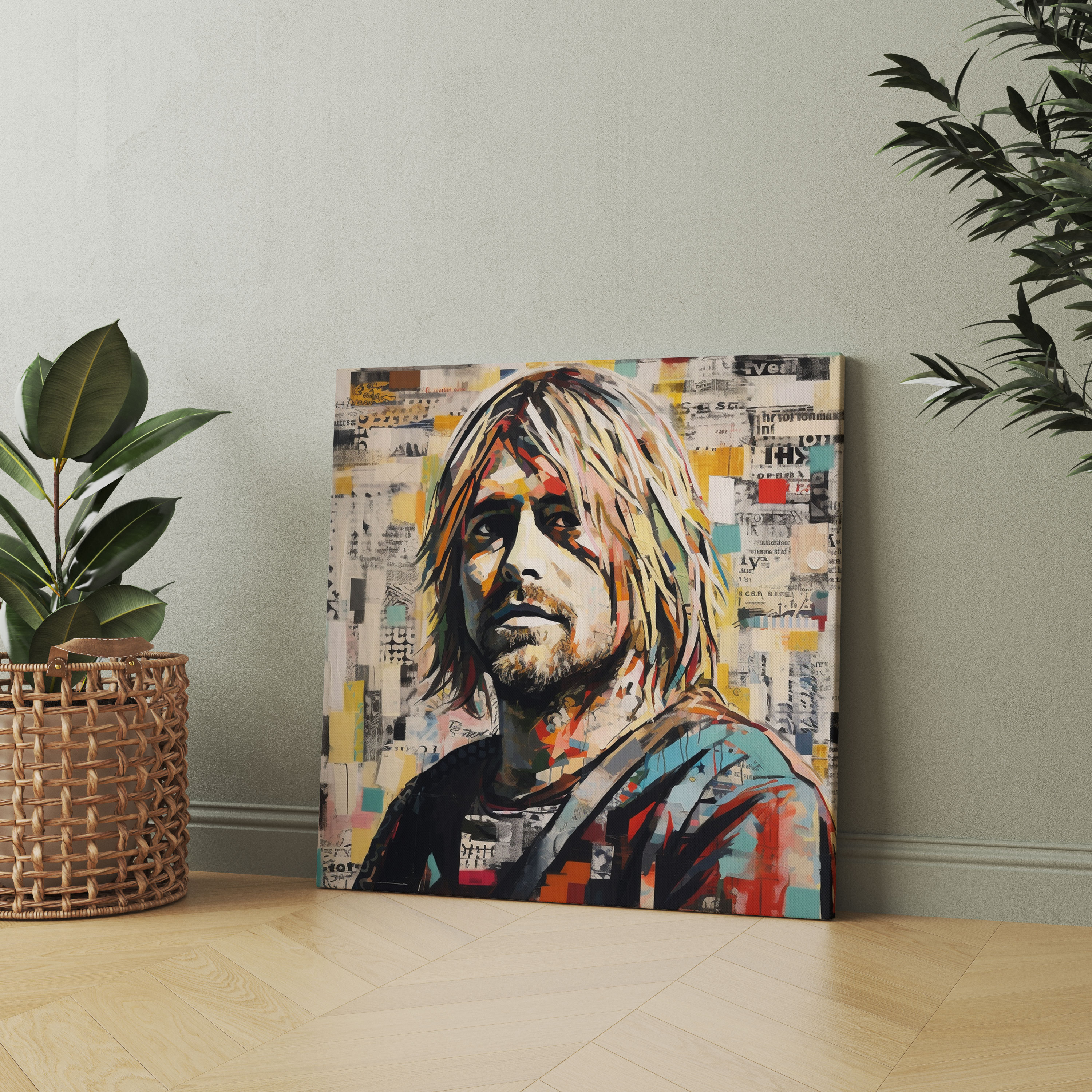 Kurt Cobain Abstract Collage Canvas Print - Kurt Cobain, Kurt Cobain, Creativity, Song Lyrics