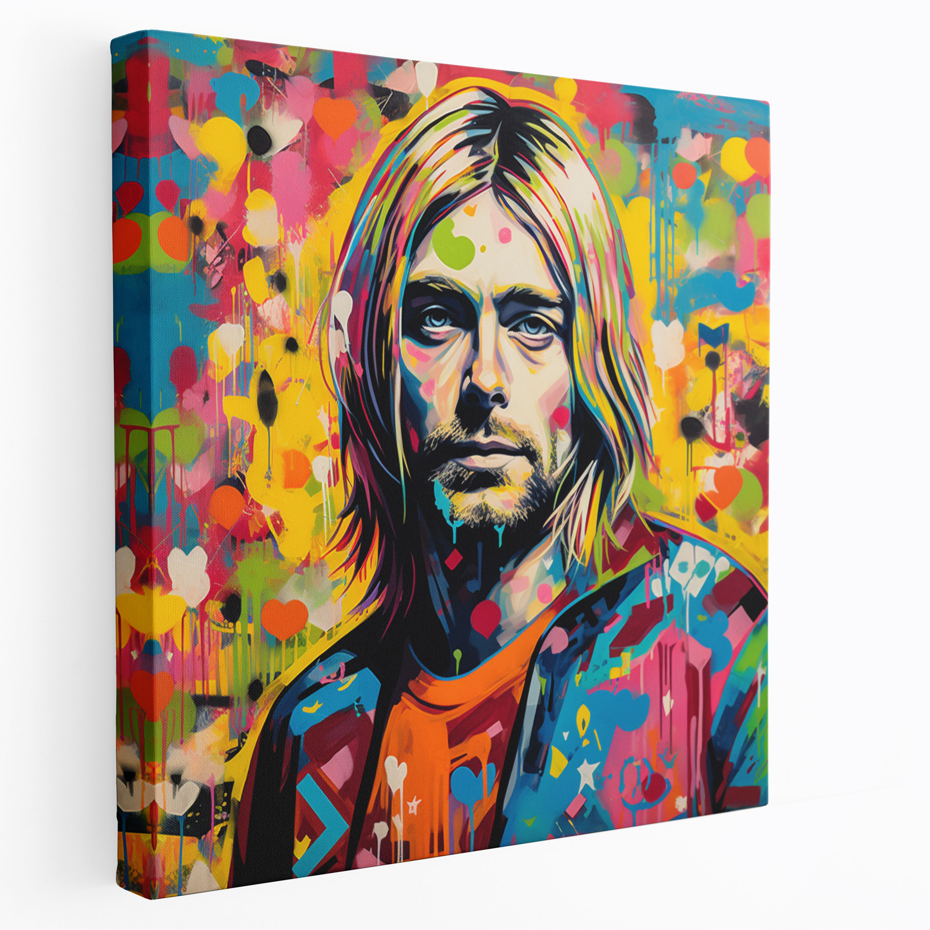 Kurt Cobain Leinwandbild im Graffiti-Stil - Rebellisch für die Wohnraumgestaltung
