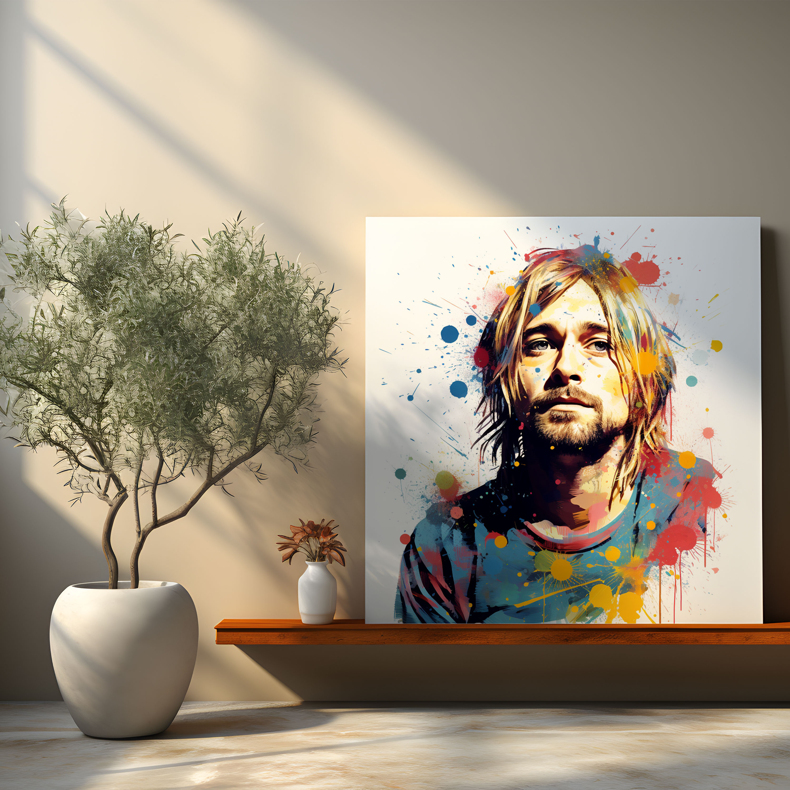 Kurt Cobain Canvas Print - Kurt Cobain, Abstract Painting, Kurt Cobain, Vibrant Colors