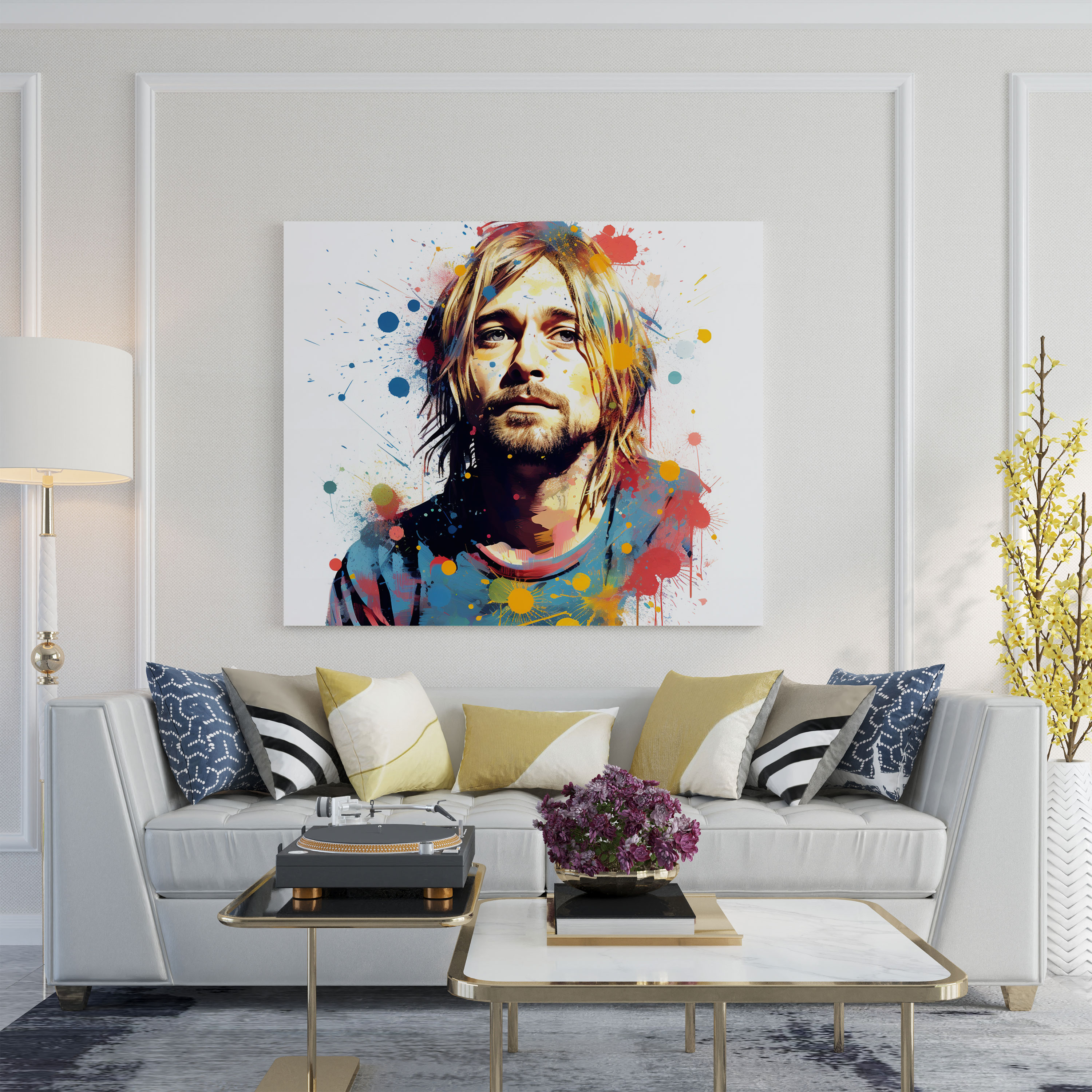 Kurt Cobain Canvas Print - Kurt Cobain, Abstract Painting, Kurt Cobain, Vibrant Colors