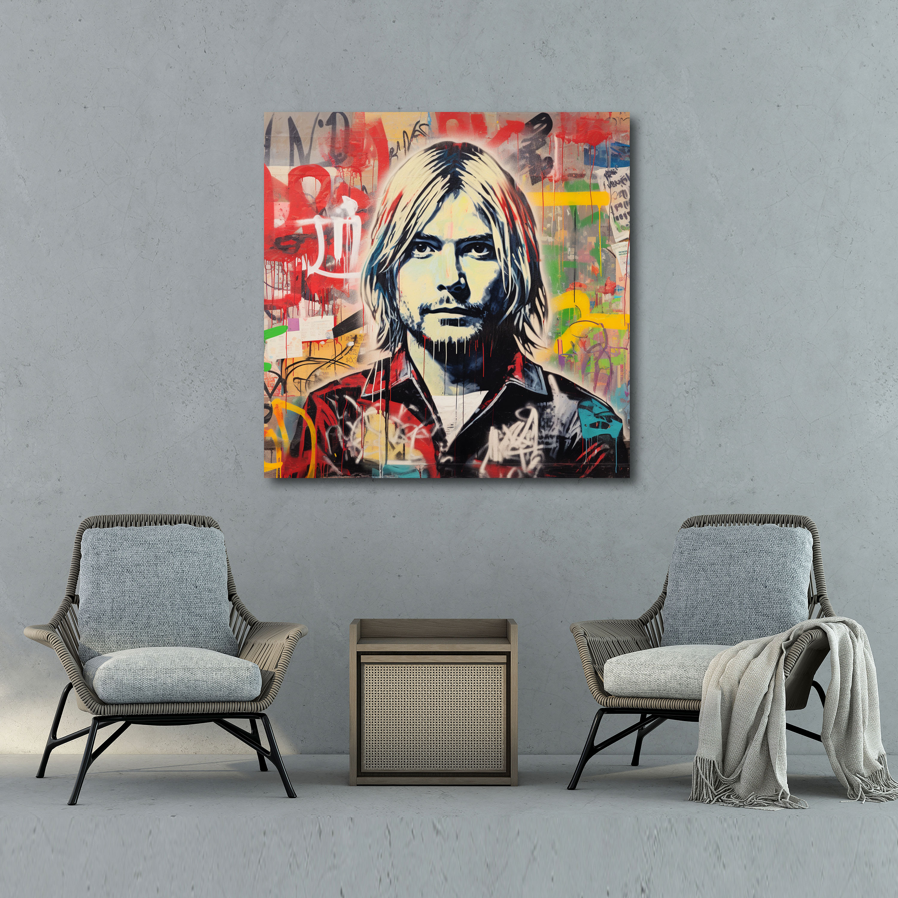 Kurt Cobain Wall Decoration - Kurt Cobain, Home Decoration, Wall Decoration, Rebellion