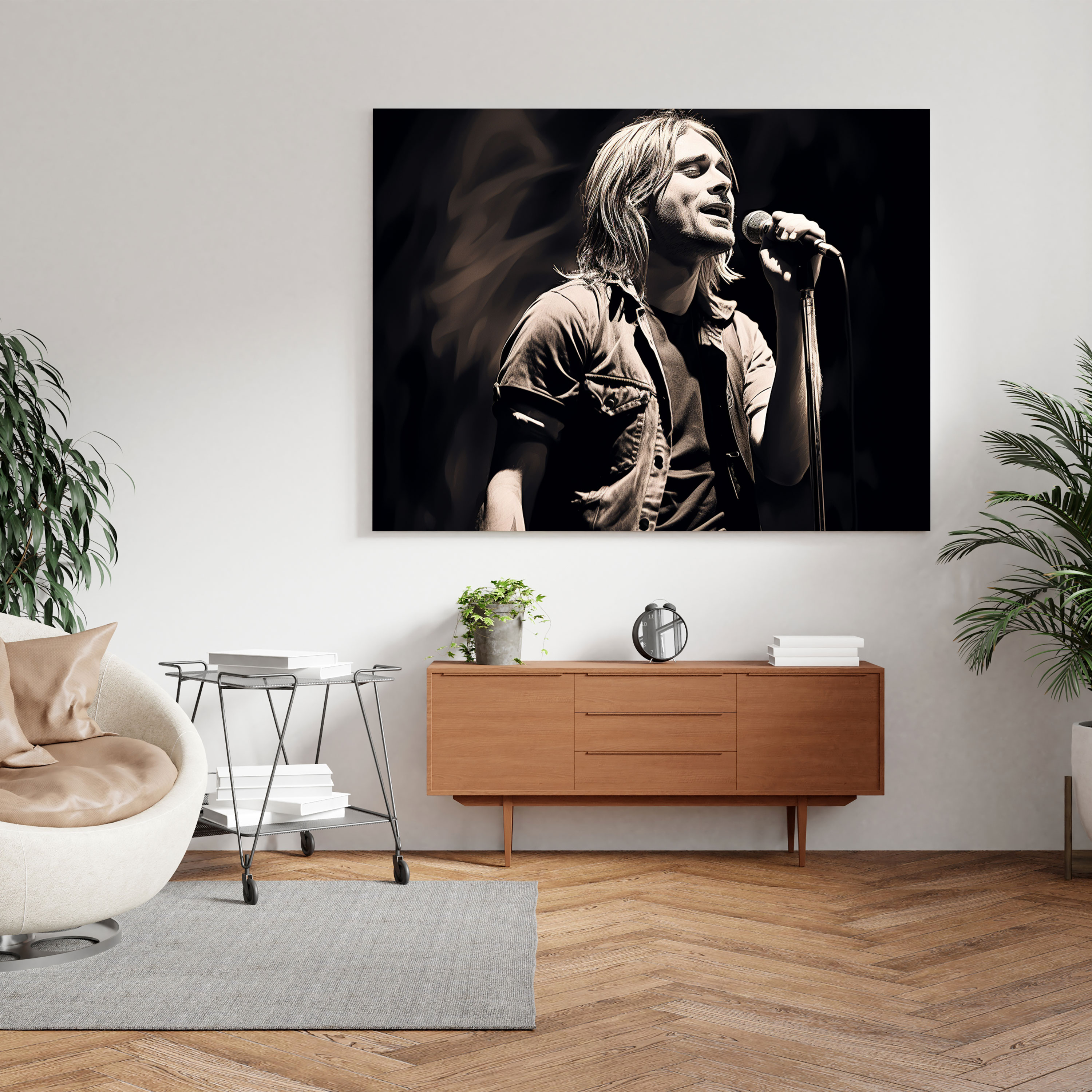 Kurt Cobain Wall Art - Kurt Cobain, Wall Art, Canvas, Home Decoration
