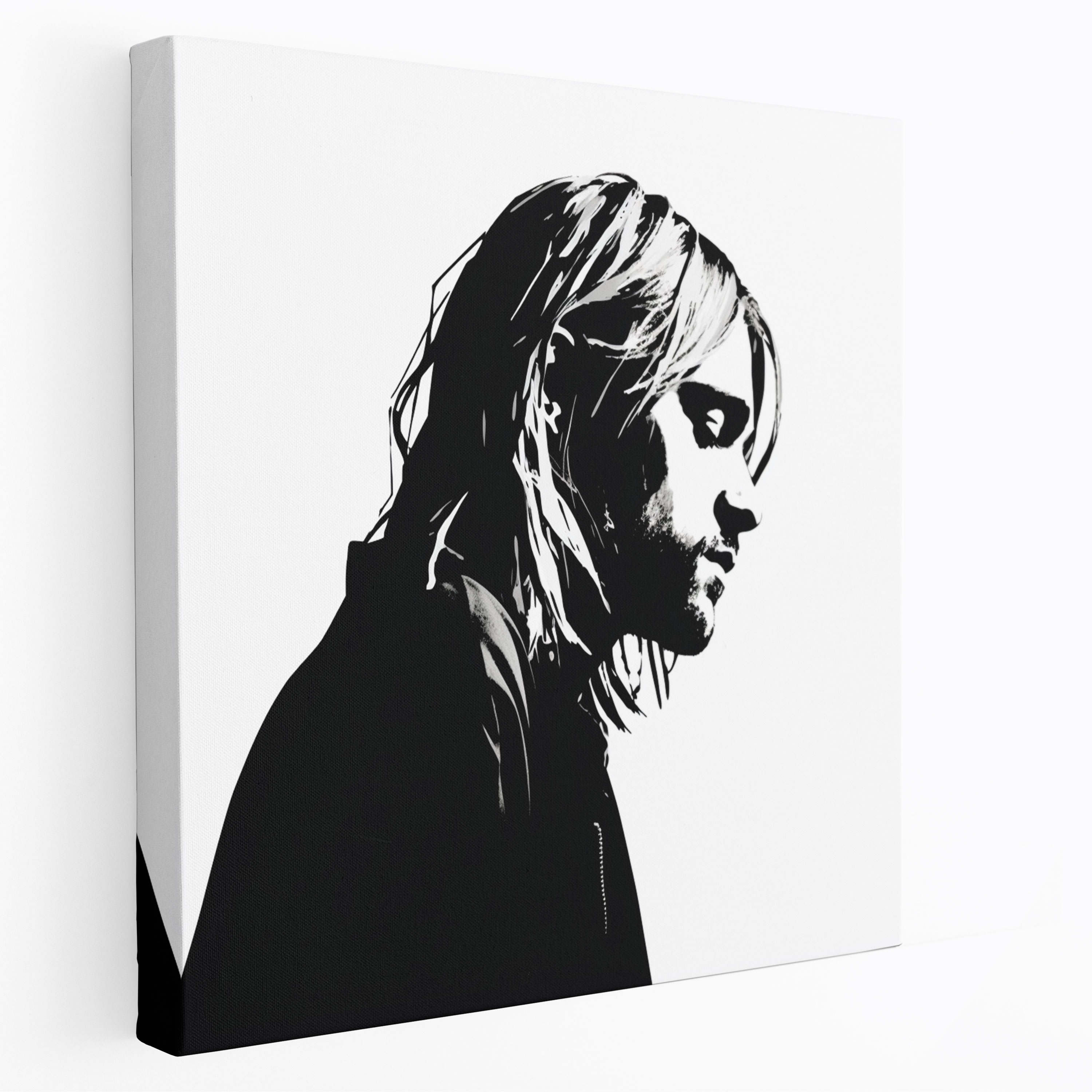 Kurt Cobain Wall Art - Kurt Cobain, Canvas, Iconic Profile, Grunge Music