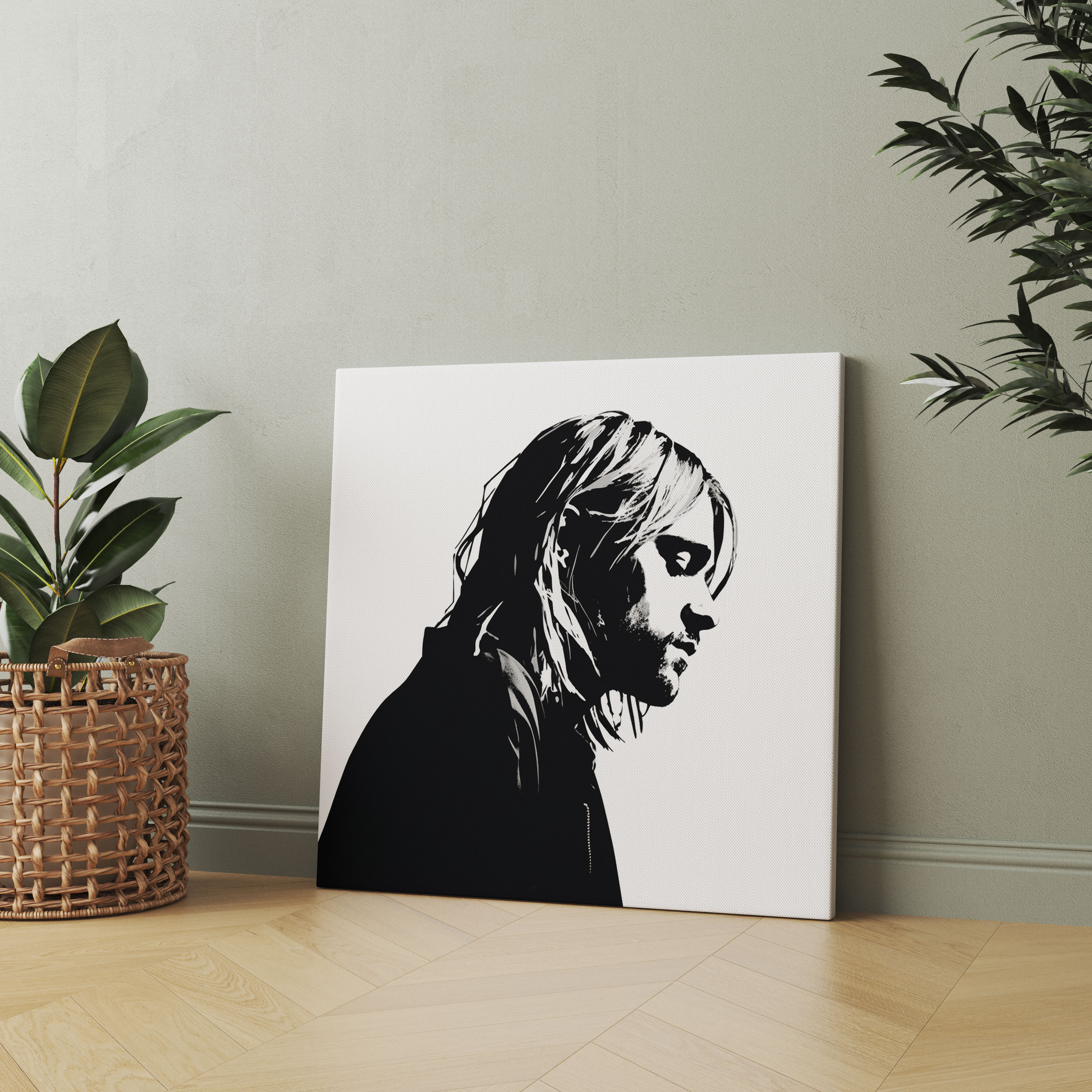 Kurt Cobain Wall Art - Kurt Cobain, Canvas, Iconic Profile, Grunge Music