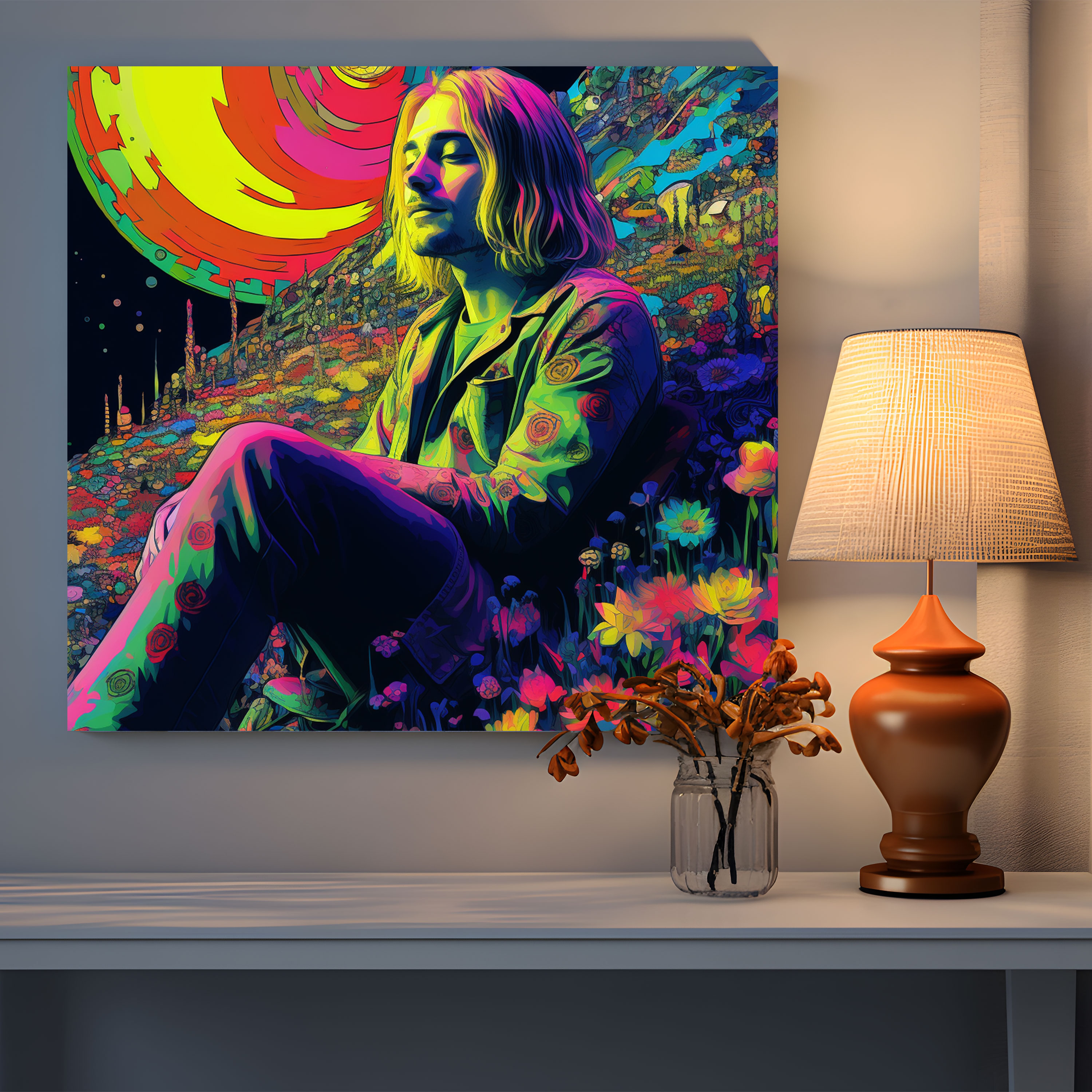 Kurt Cobain Canvas Print - Kurt Cobain, Wall Art, Artistic Imagination, Canvas Print