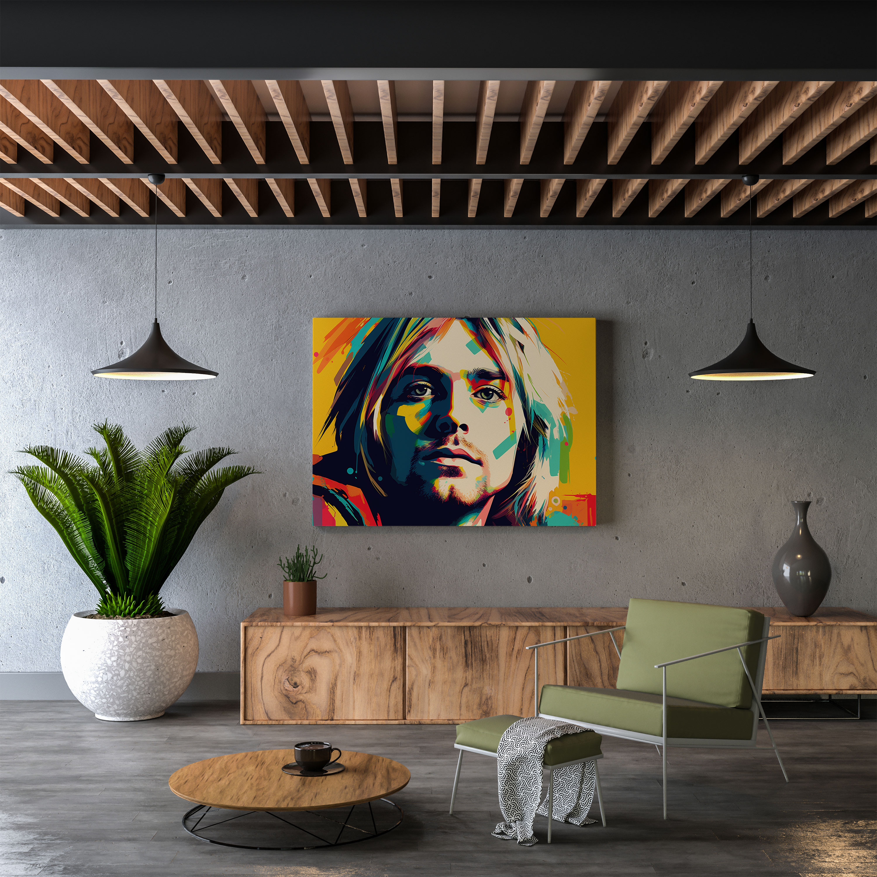 Kurt Cobain Canvas Print - Kurt Cobain, Kurt Cobain, Wall Art, Grunge Era