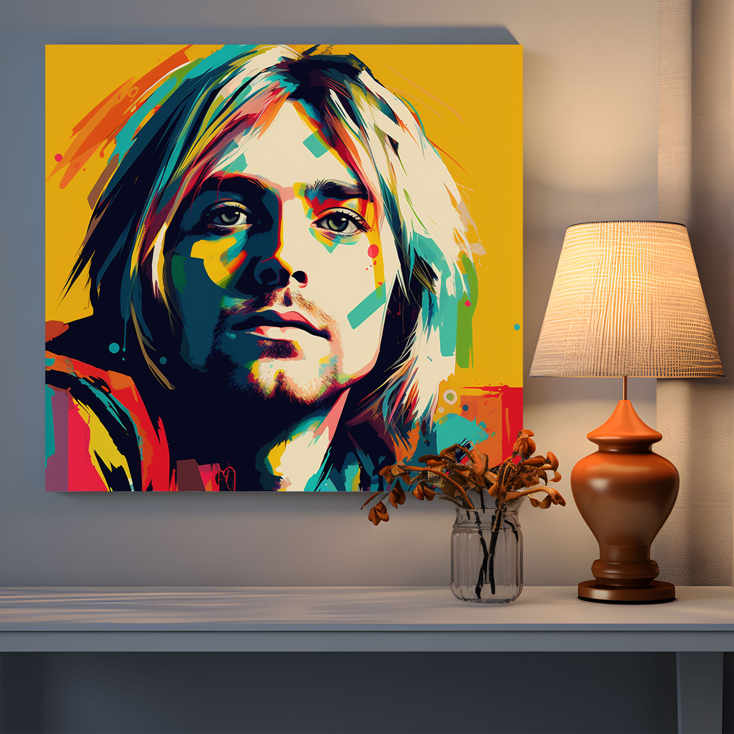 Kurt Cobain Canvas Print - Kurt Cobain, Kurt Cobain, Wall Art, Grunge Era