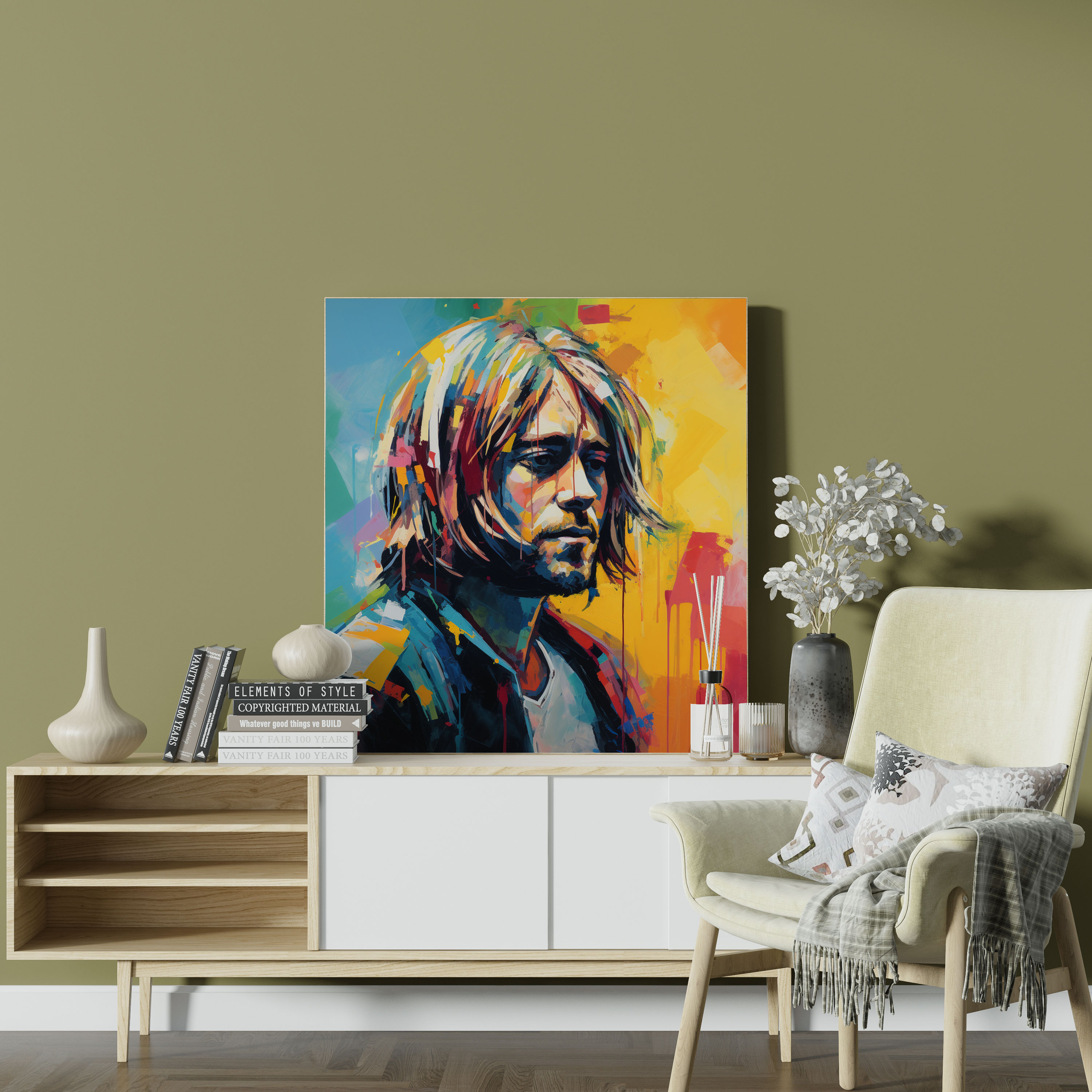 Kurt Cobain Canvas Print - Kurt Cobain, Home Decoration, Wall Decoration, Wall Art