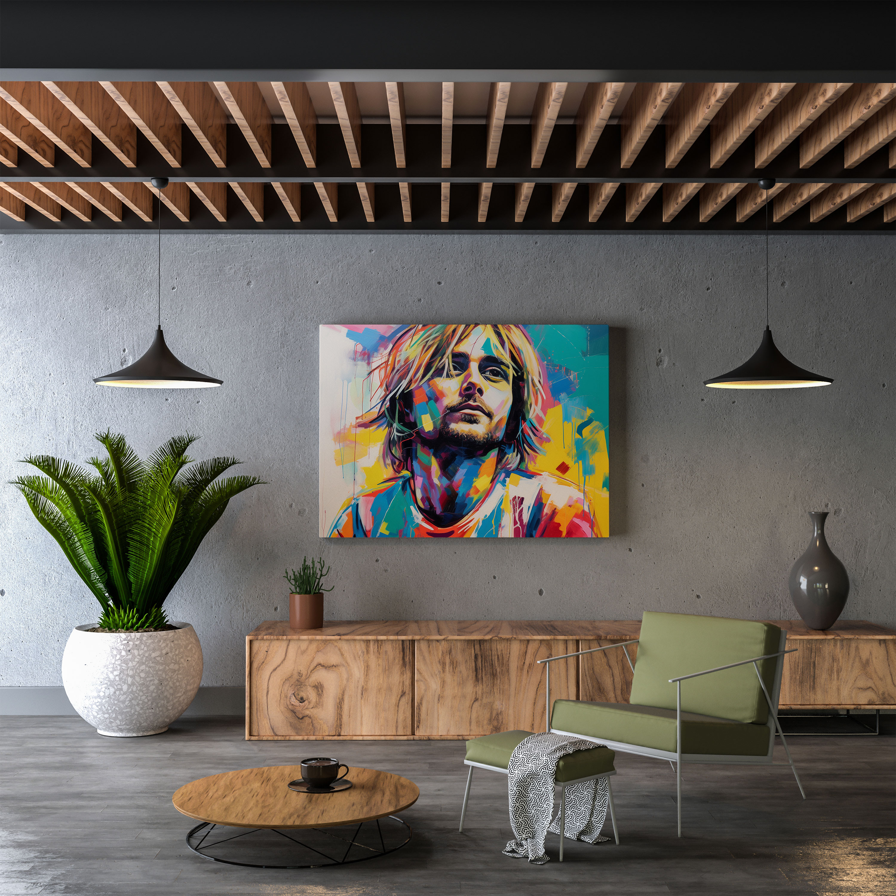 Kurt Cobain Canvas Print - Abstract Wall Art - Kurt Cobain, Wall Art, Abstract Painting, Canvas Print