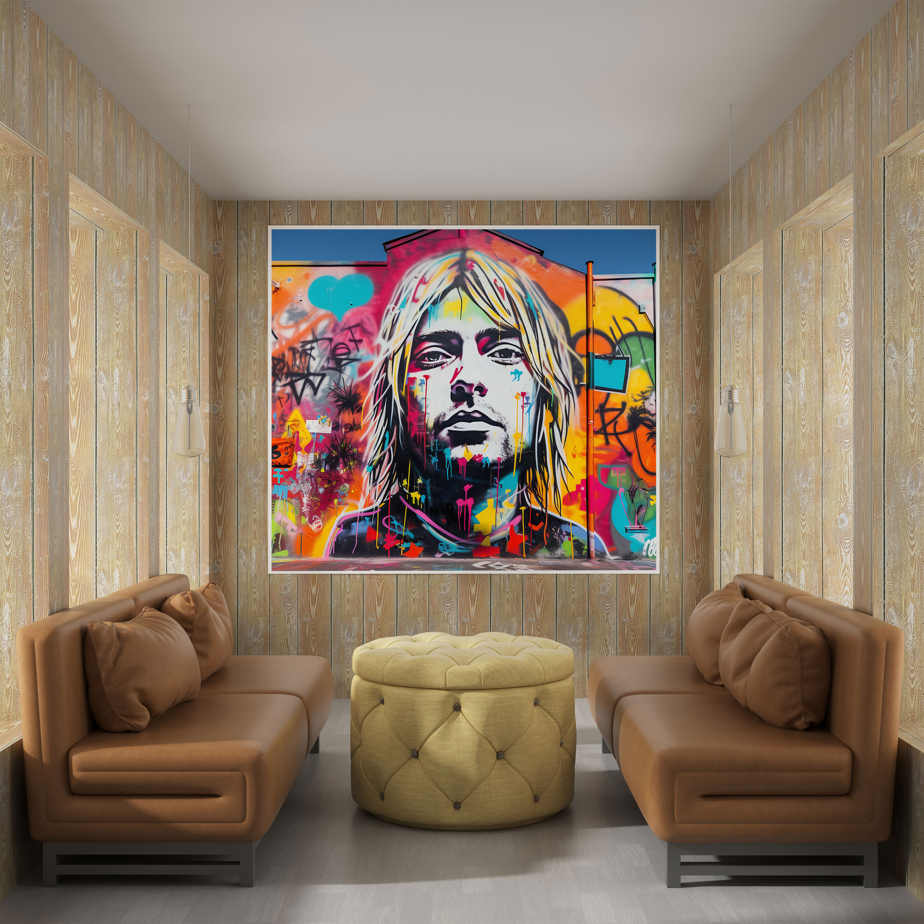 Kurt Cobain Canvas Print - Graffiti Wall Art - Kurt Cobain, Mural, Canvas Print, Canvas