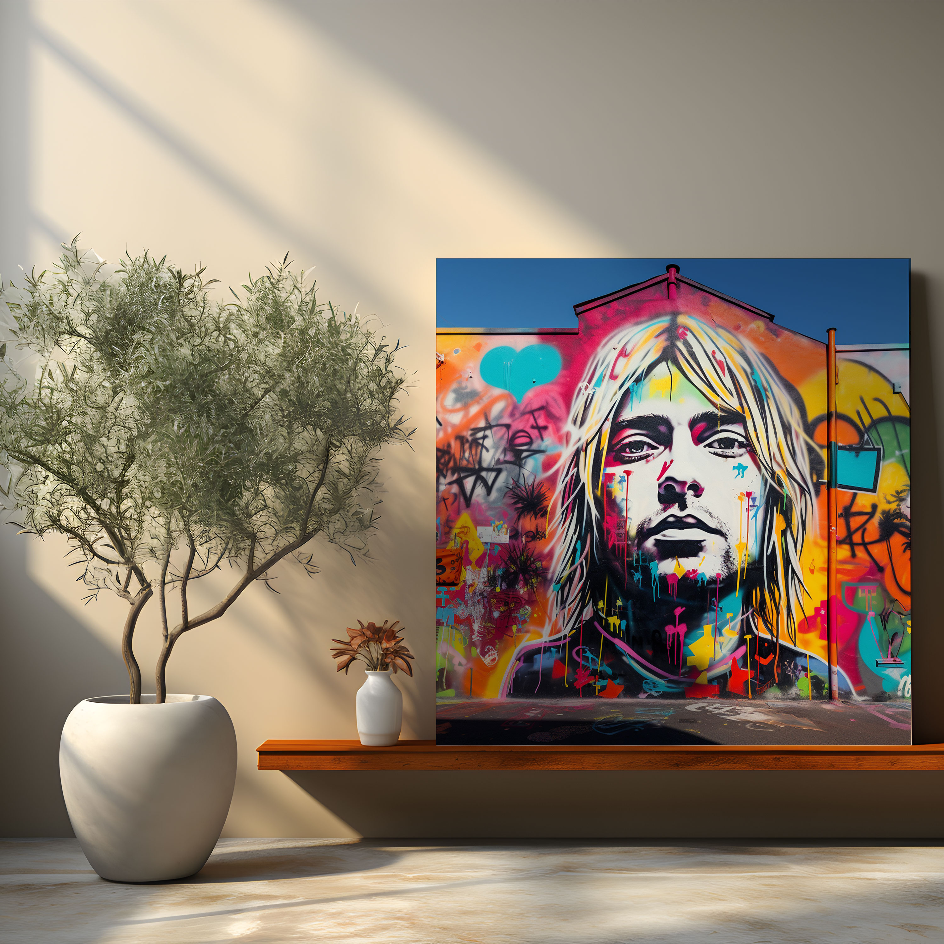 Kurt Cobain Canvas Print - Graffiti Wall Art - Kurt Cobain, Mural, Canvas Print, Canvas