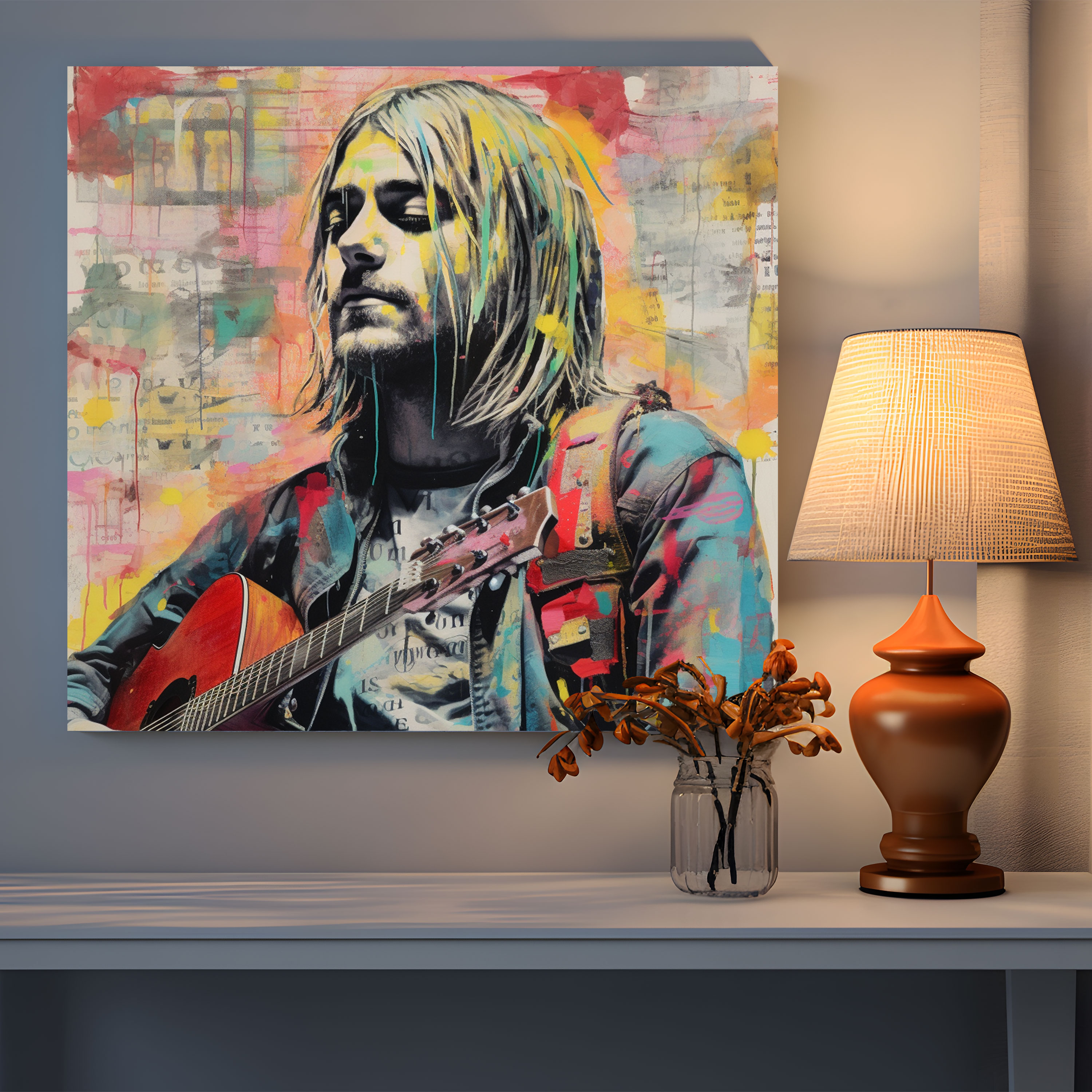 Kurt Cobain Canvas Print - Mixed Media Wall Art - Kurt Cobain, Canvas Print, Wall Art, Home Decoration