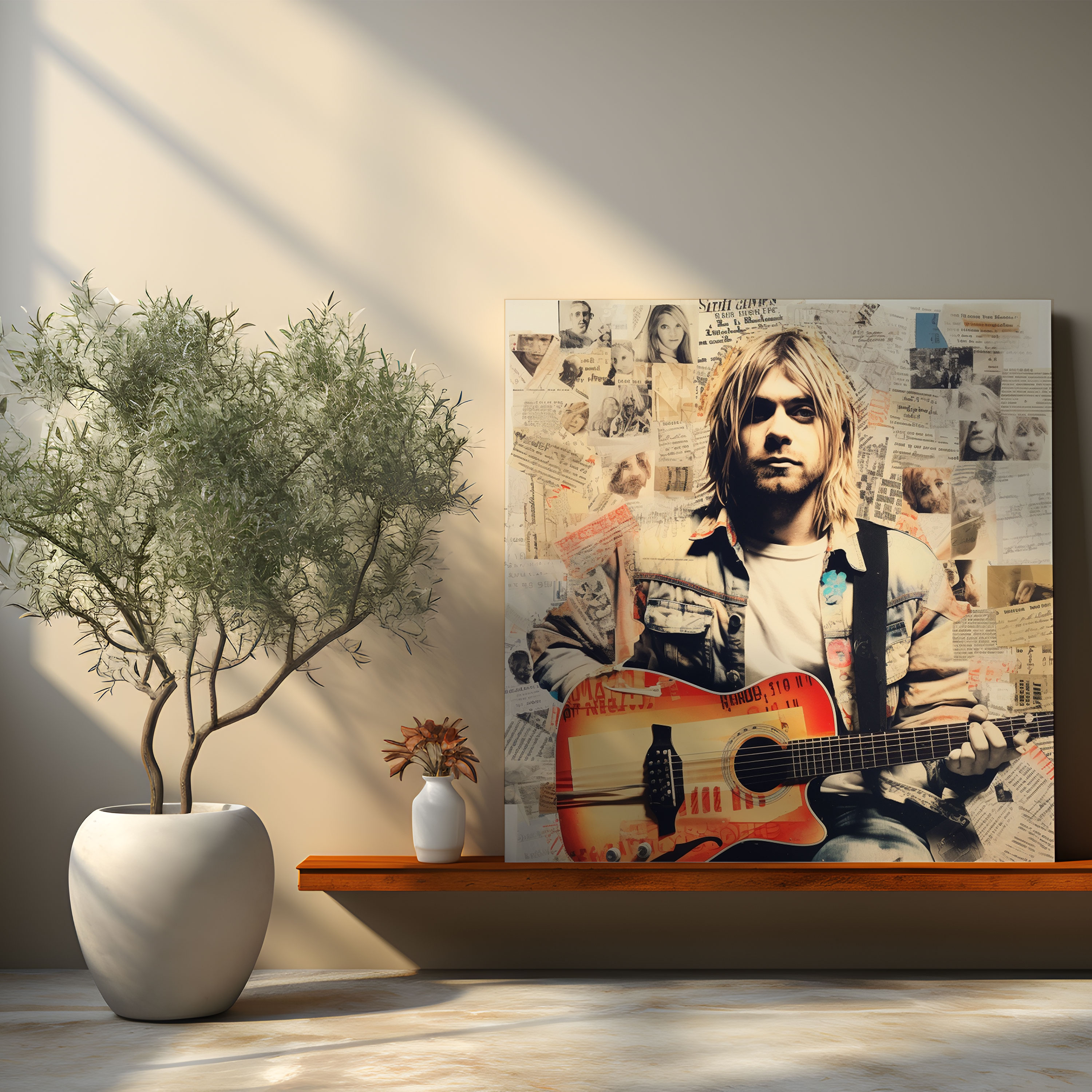 Kurt Cobain Canvas Print - Collage Wall Art - Kurt Cobain, Collage, Handwritten Notes, Canvas Print