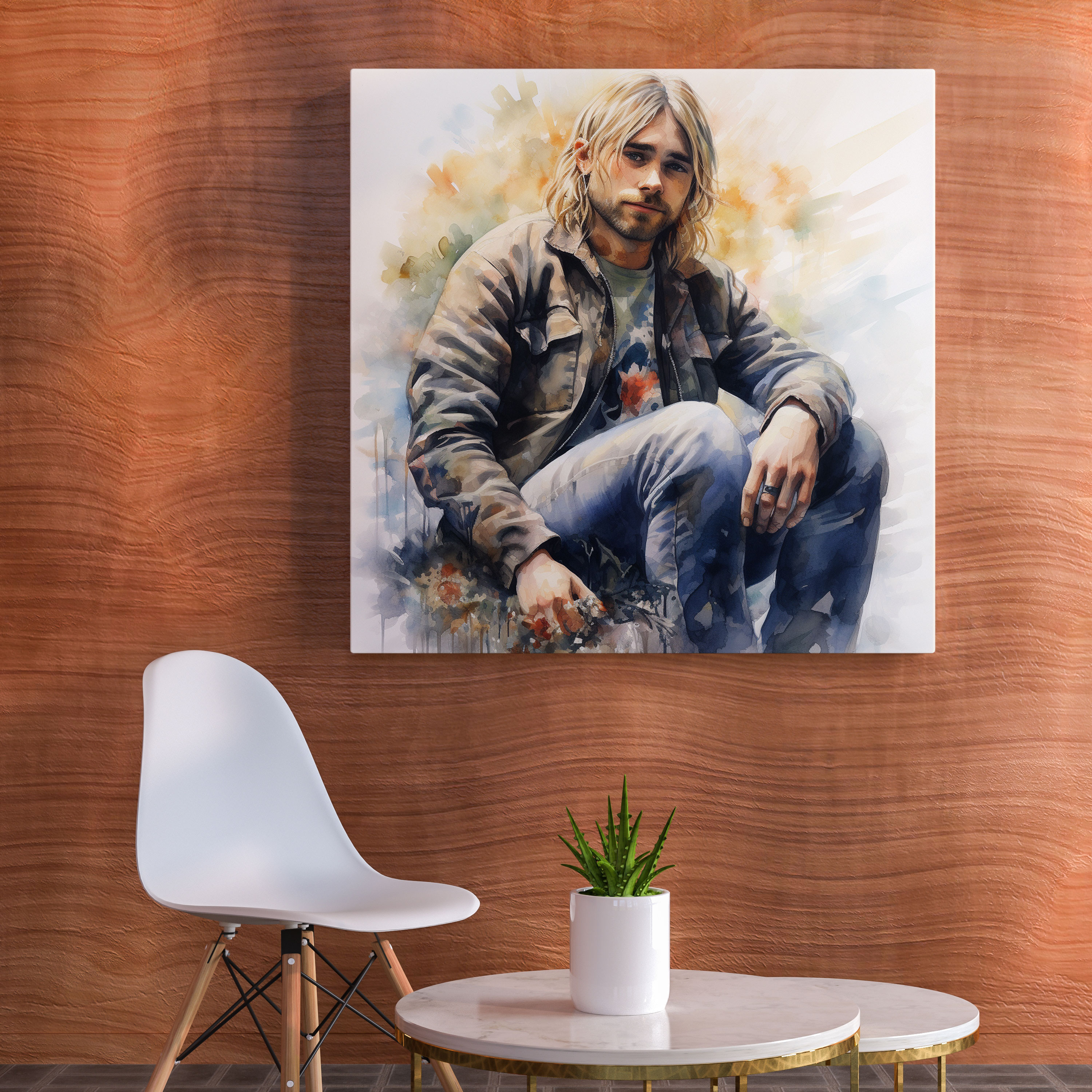Kurt Cobain Canvas Print - Watercolor Wall Art - Kurt Cobain, Home Decoration, Canvas Print, Wall Decoration