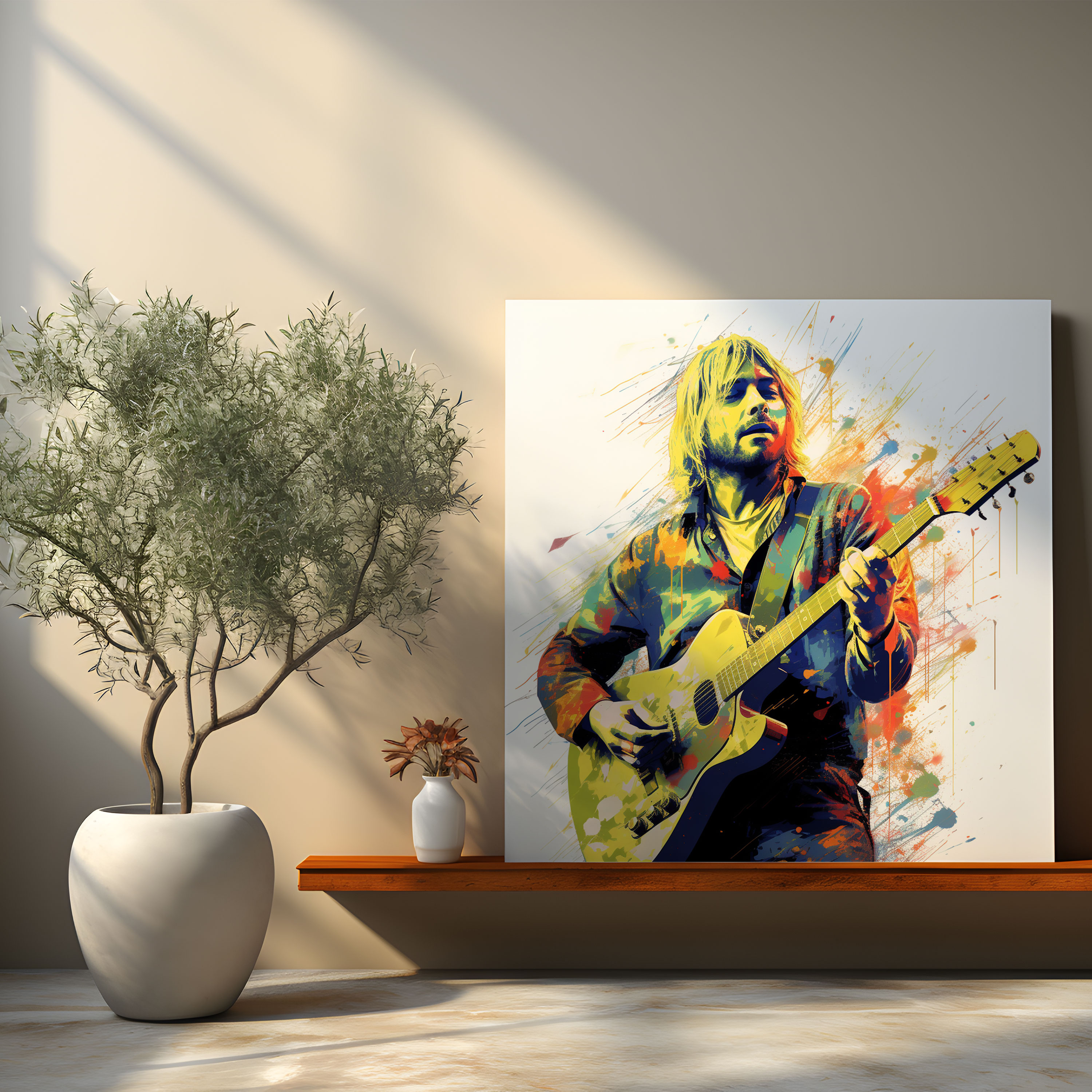 Kurt Cobain Canvas Print - Digital Art Wall Decor - Kurt Cobain, Wall Art, Contemporary, Home Decoration