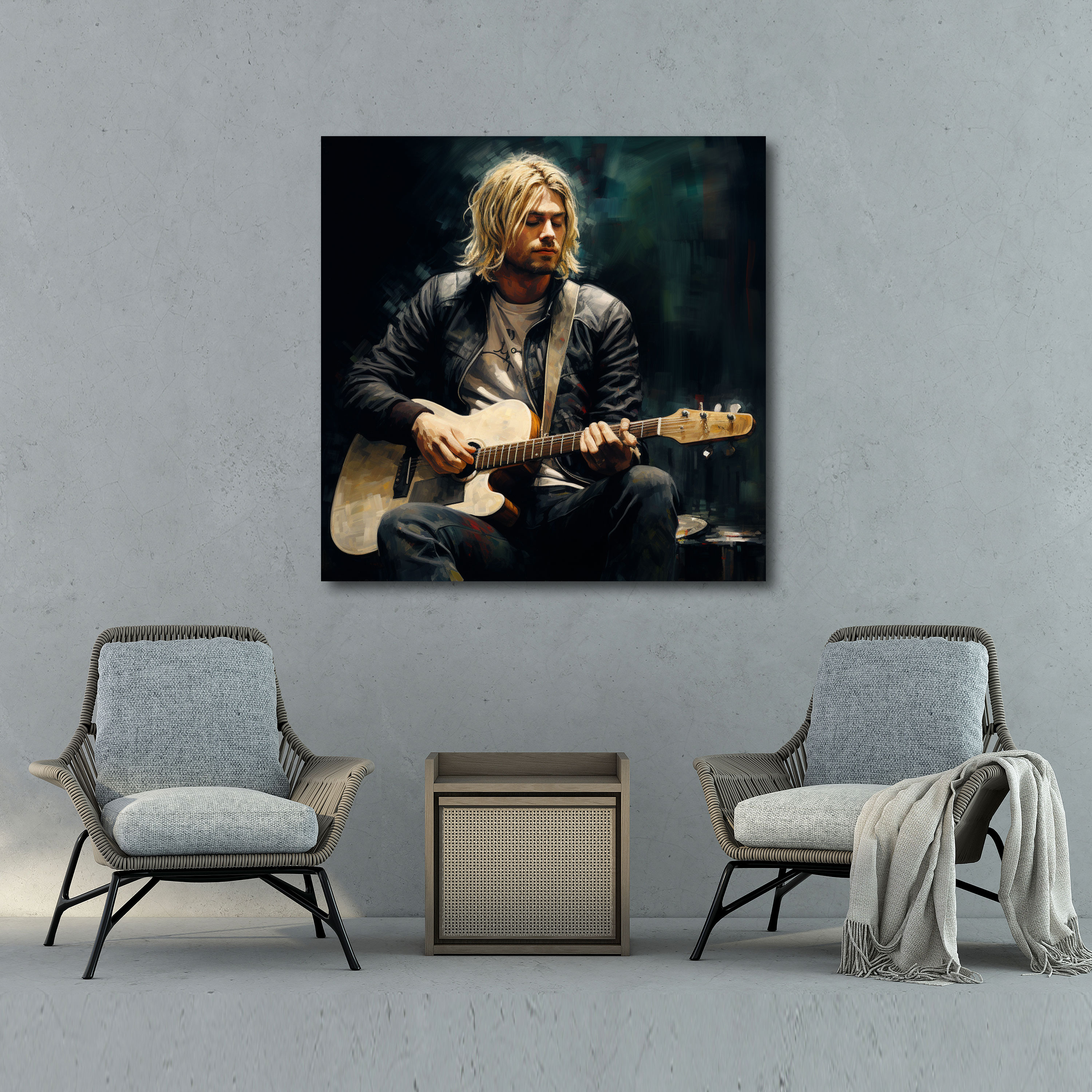 Kurt Cobain Canvas Print - Realistic Oil Painting - Kurt Cobain, Home Decoration, Wall Decoration, Canvas Print