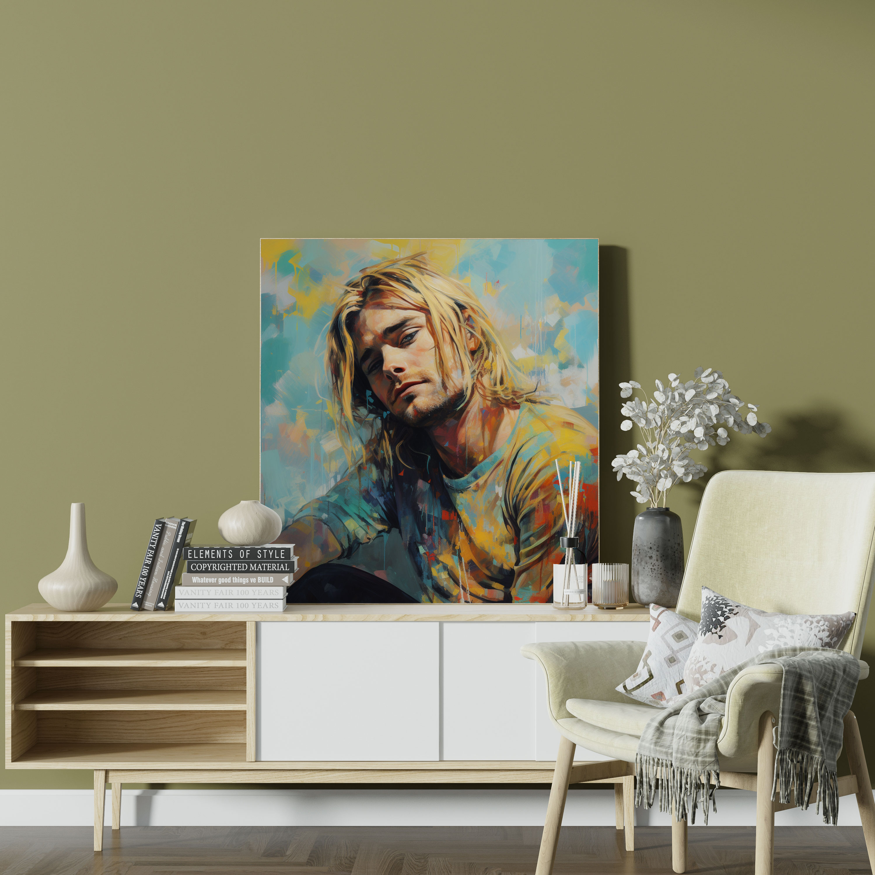 Kurt Cobain Canvas Print - Kurt Cobain, Nirvana, Wall Art, Wall Decoration
