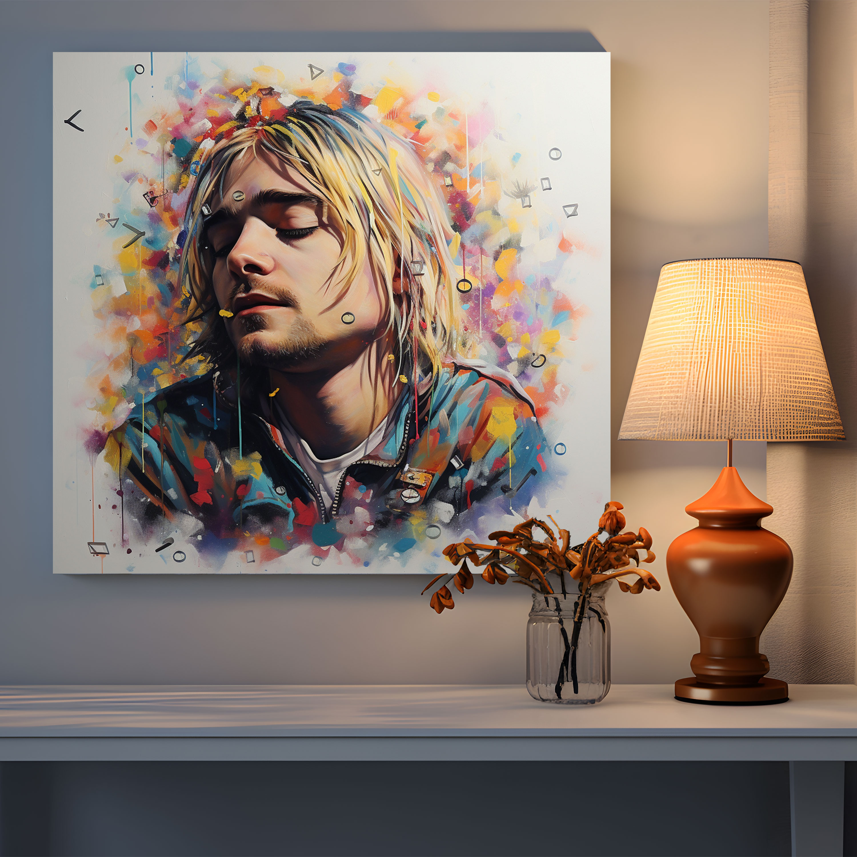 Kurt Cobain Wall Decoration - Kurt Cobain, Artistic Vision, Kurt Cobain Art, Home Decoration