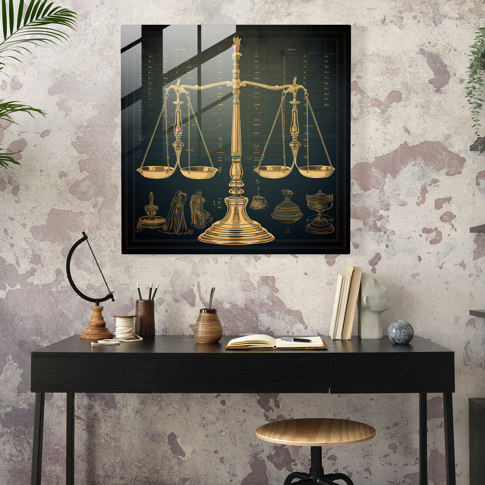 Vintage Legal Symbols Glass Print - Law, Vintage Legal Symbols Glass Print, Glass Wall Art, Glass Art