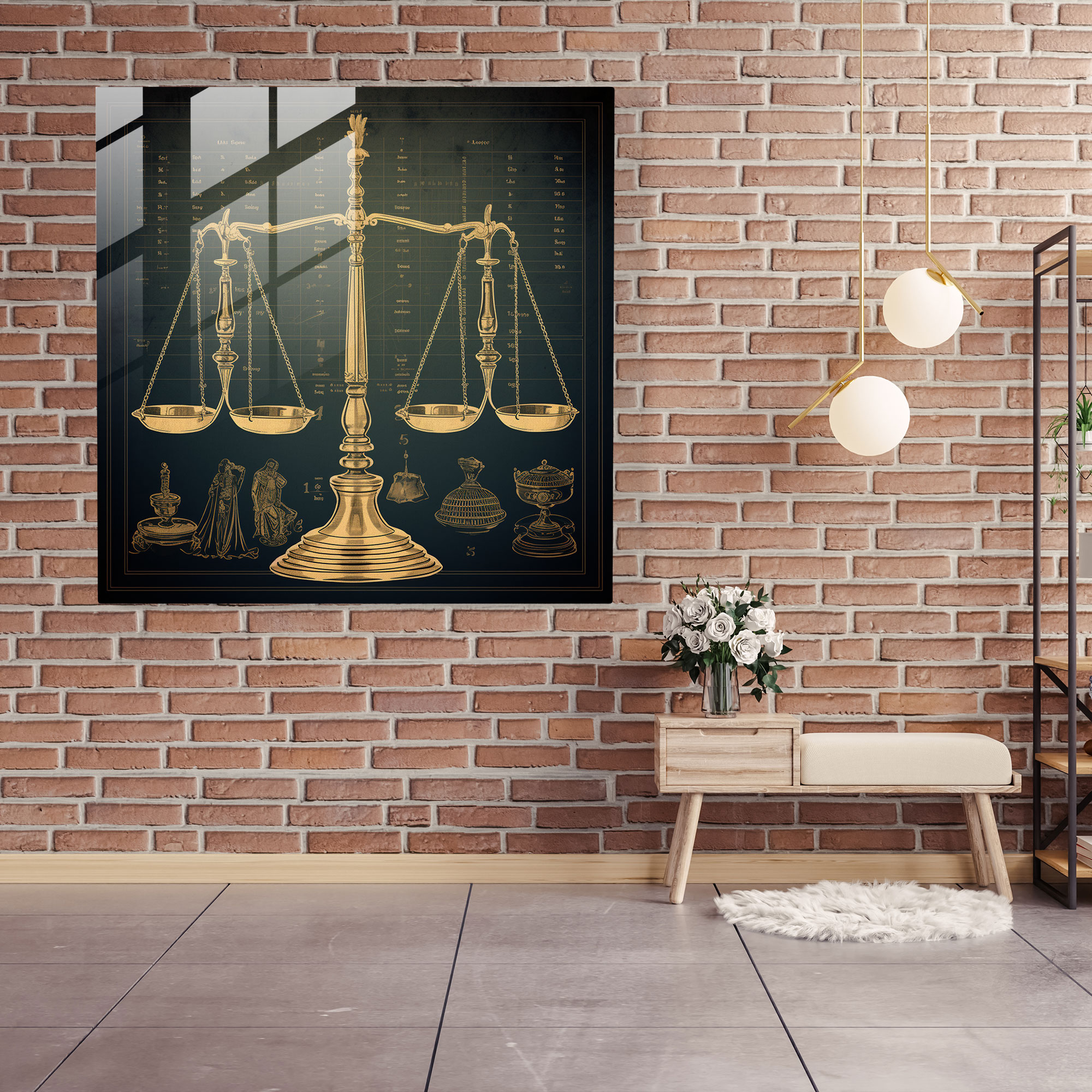 Vintage Legal Symbols Glass Print - Law, Vintage Legal Symbols Glass Print, Glass Wall Art, Glass Art