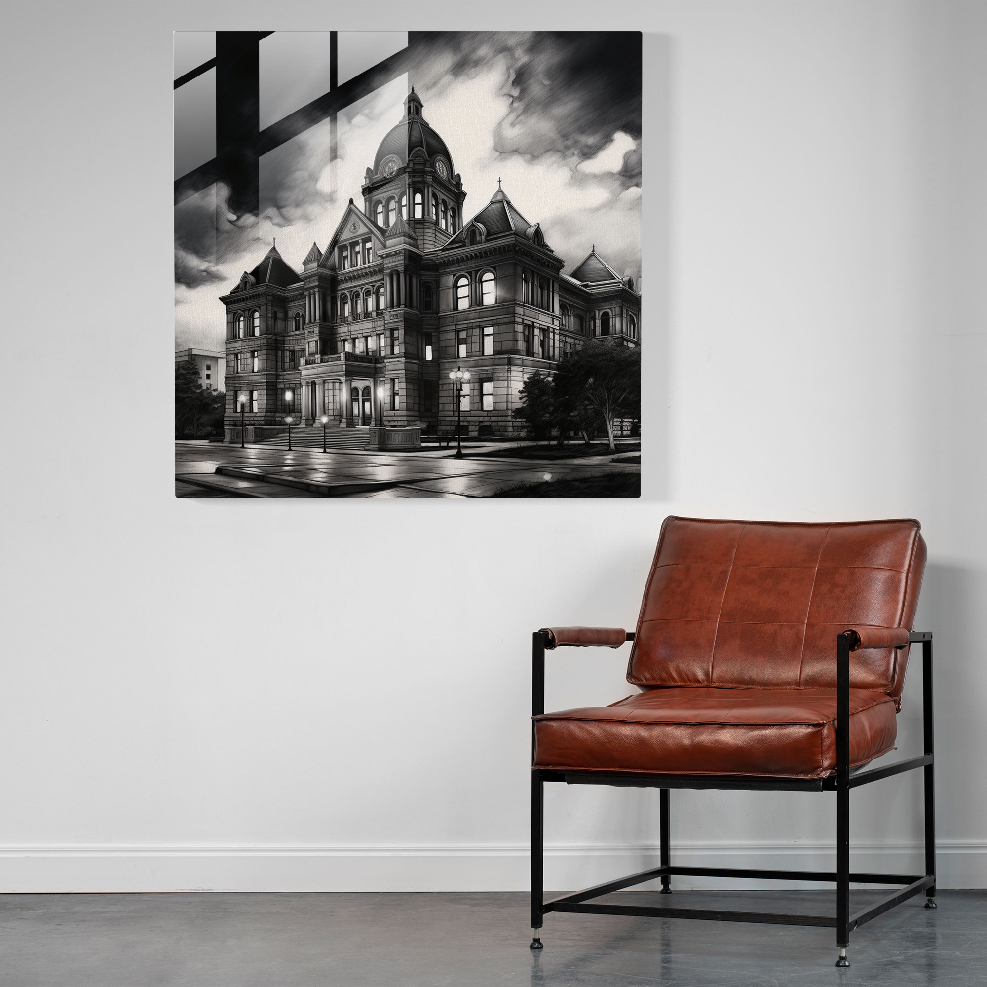 Law And Order Glass Print - Law, Glass Print, Sketch, Courthouse