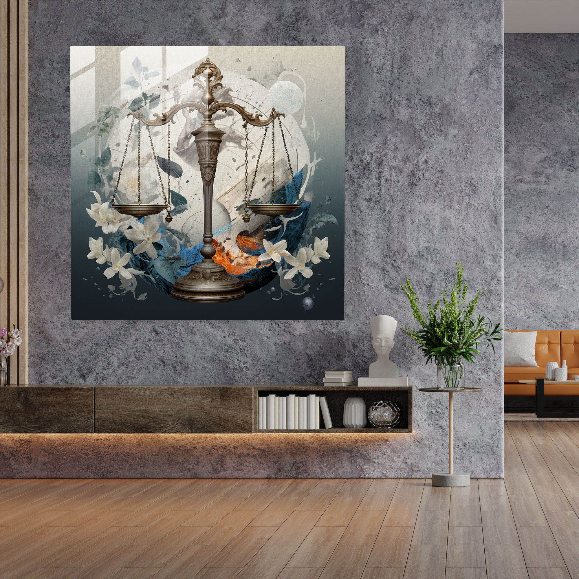 Dreamscape Of Justice Glass Print - Law, Modern Art, Dreamscape, Wall Decoration