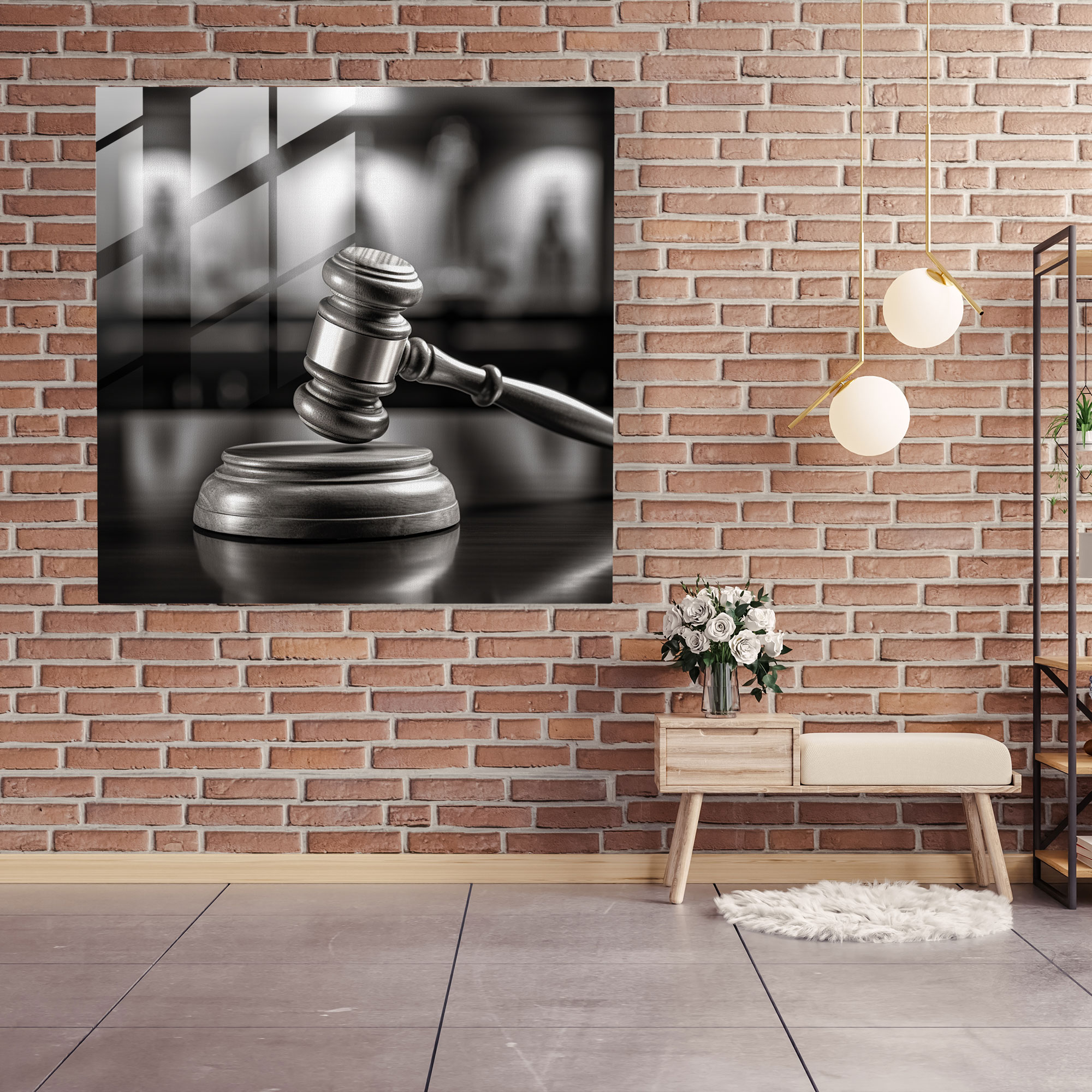 Law Theme Glass Print - Law, Glass Art, Wall Decoration, Home Decoration