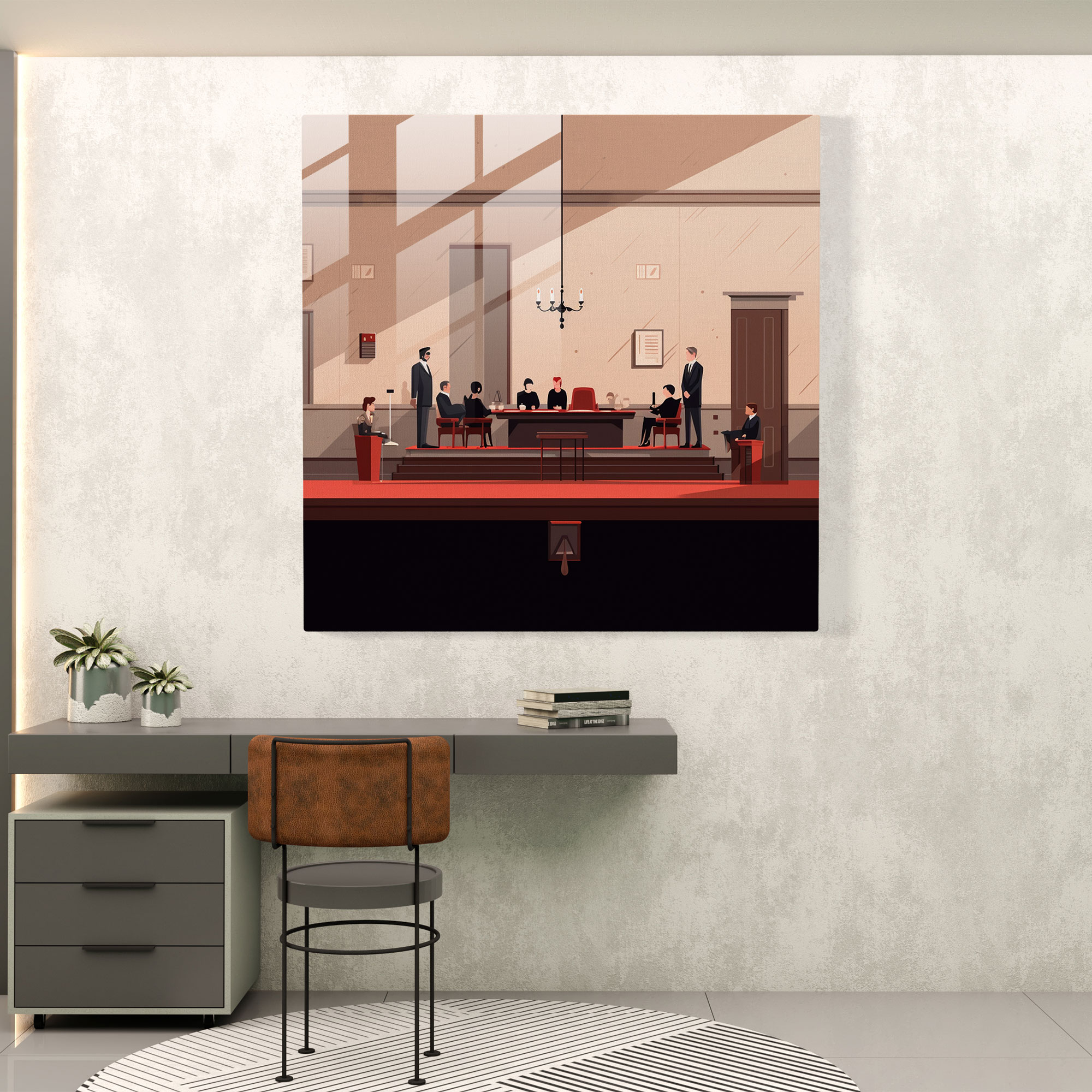 Law Theme Glass Print - Law, Glass Wall Art, Wall Decoration, Glass Art