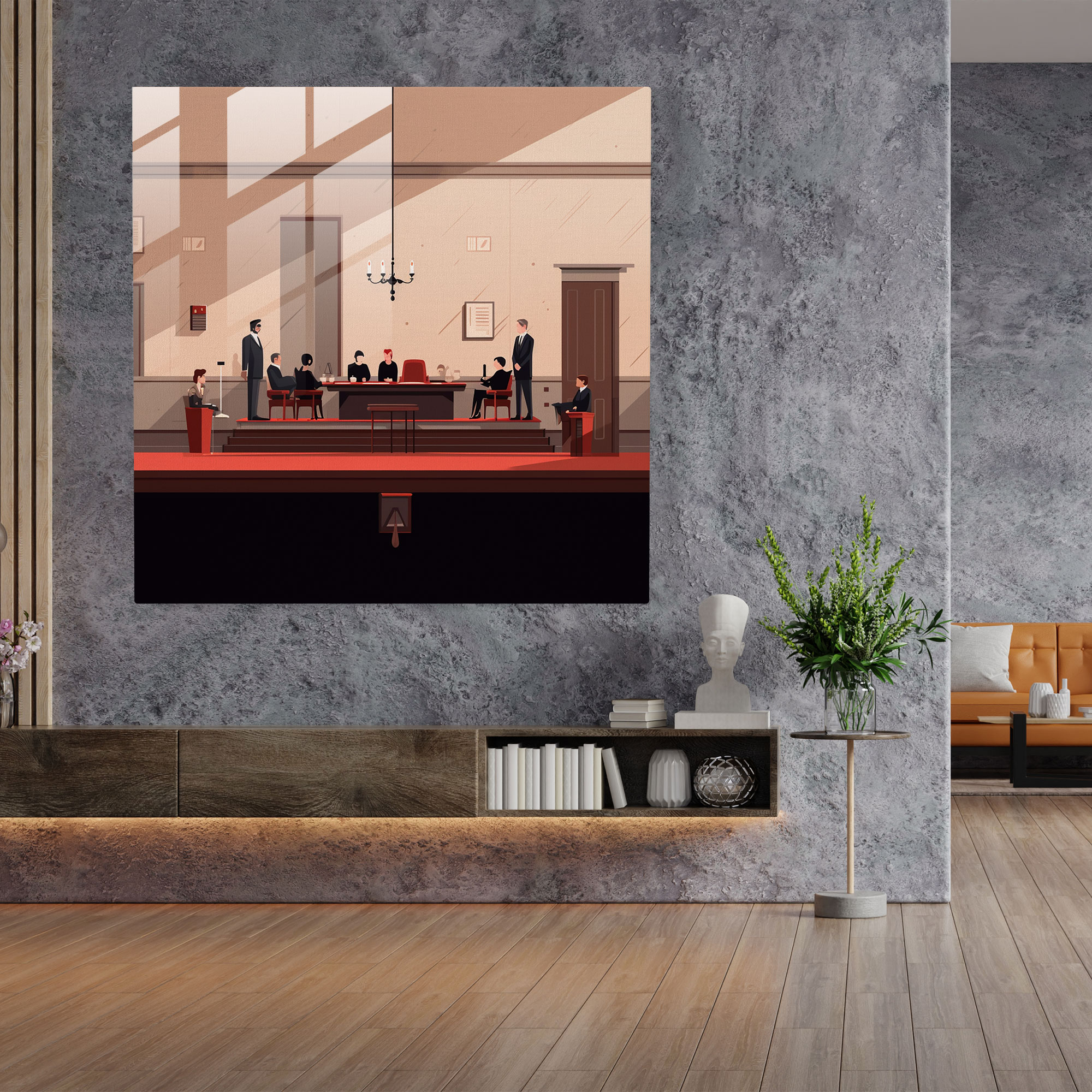 Law Theme Glass Print - Law, Glass Wall Art, Wall Decoration, Glass Art