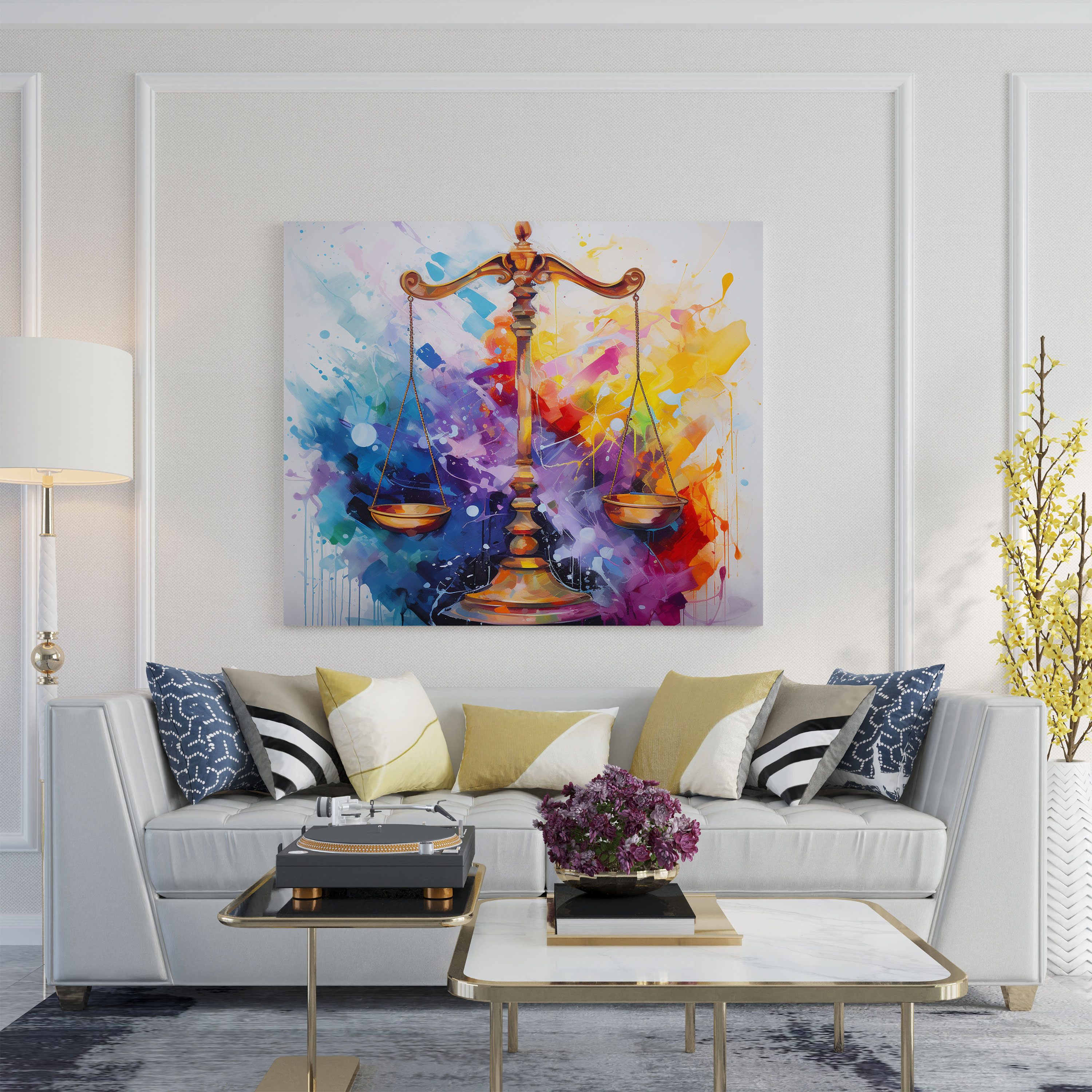 Law Canvas Print - Abstract Scale Of Justice - Law, Law, Canvas, Equity