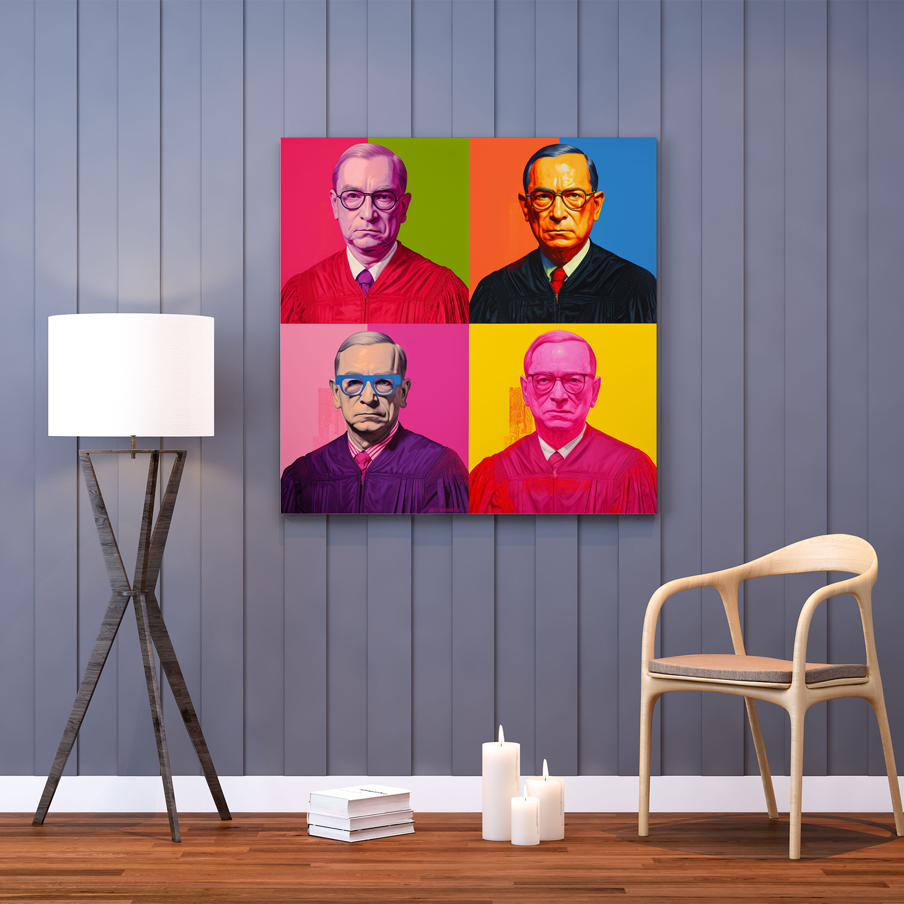 Kanvas Tablo - Warhol'dan Esinlenen Yüce Mahkeme - Hukuk Duvar Sanatı Portreler