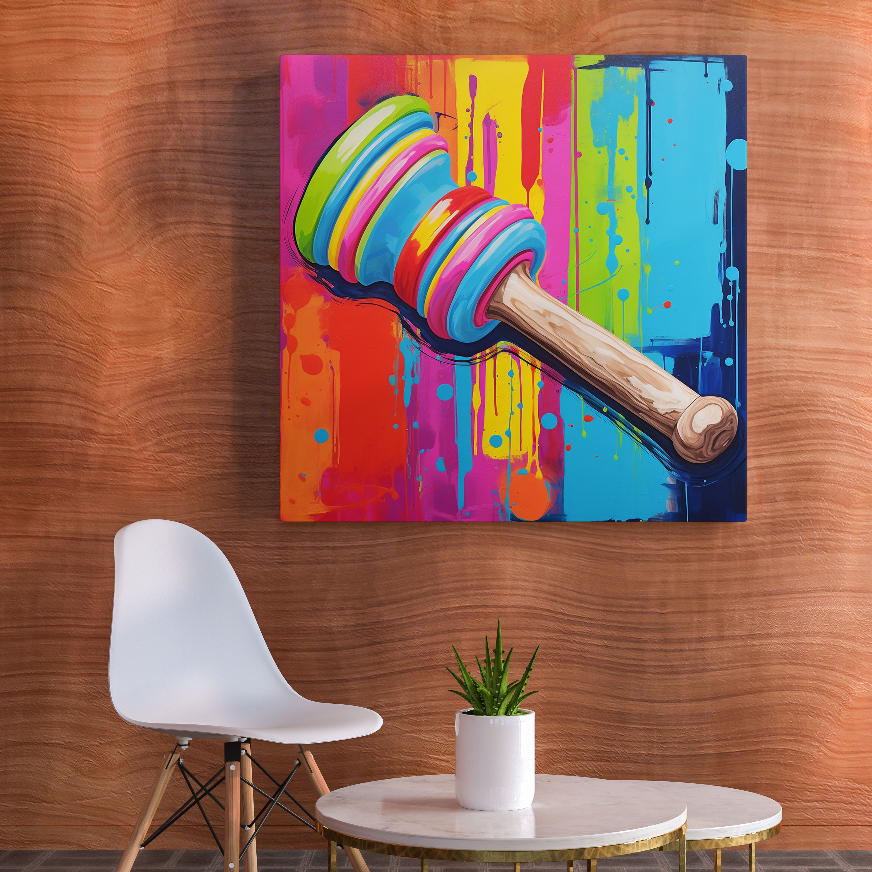 Colorful Gavel Canvas Print - Law, Canvas, Canvas Wall Art, Home Decoration