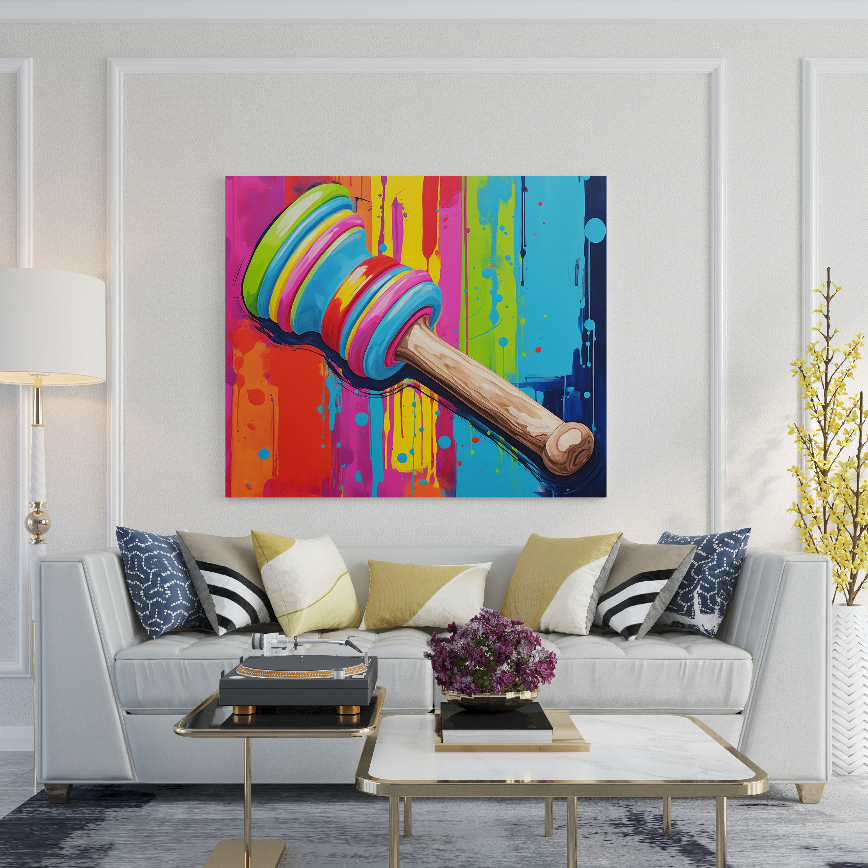 Colorful Gavel Canvas Print - Law, Canvas, Canvas Wall Art, Home Decoration