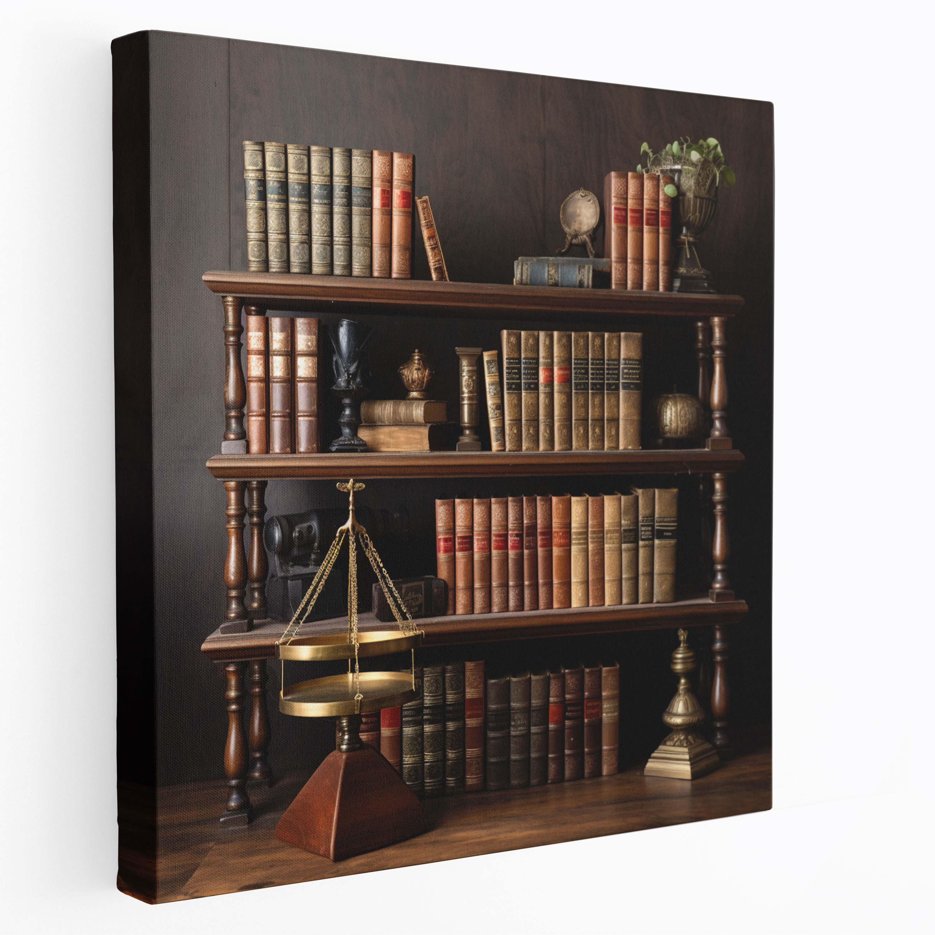 Vintage Law Library Canvas Print - Law, Law Books, Wall Decoration, Gavel