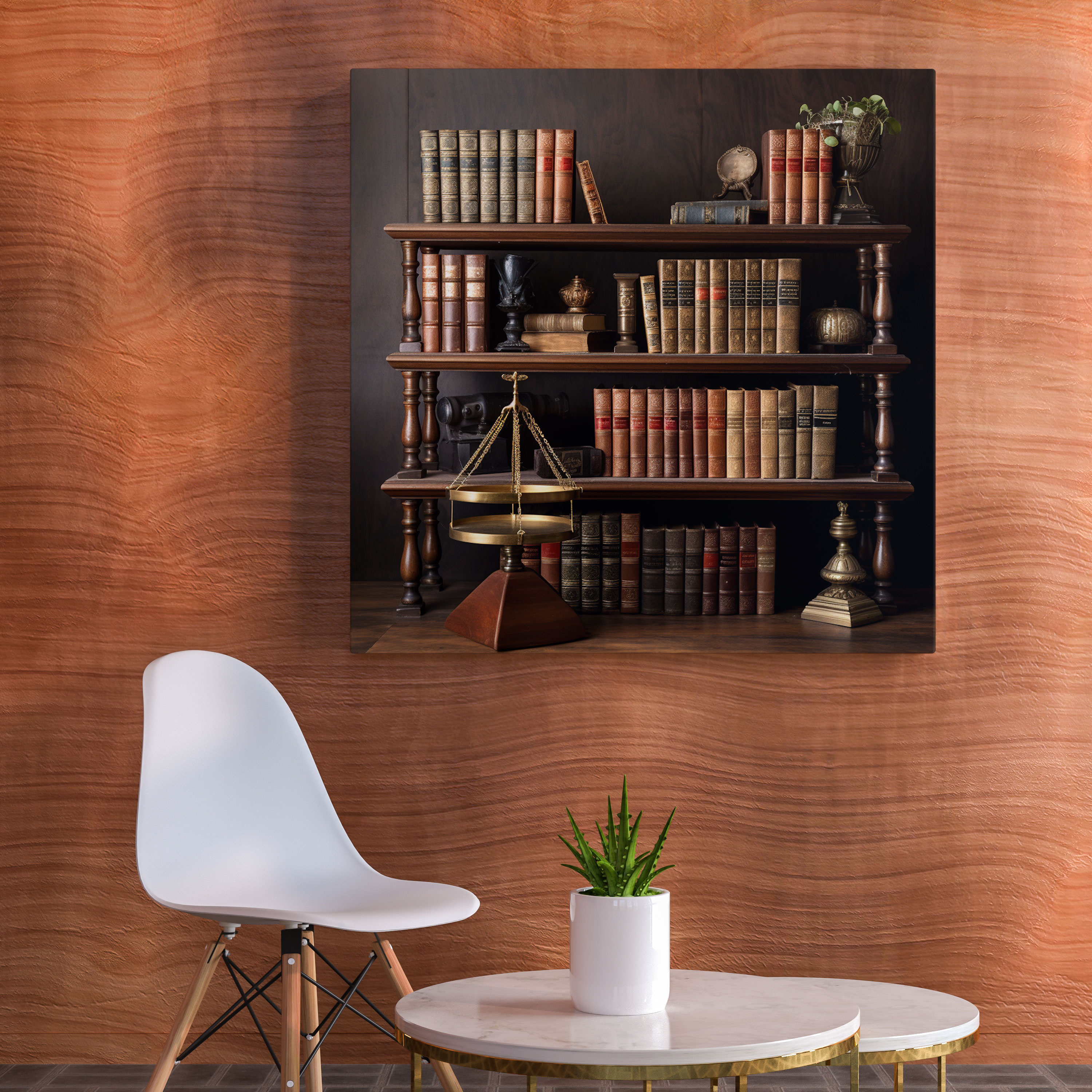 Vintage Law Library Canvas Print - Law, Law Books, Wall Decoration, Gavel
