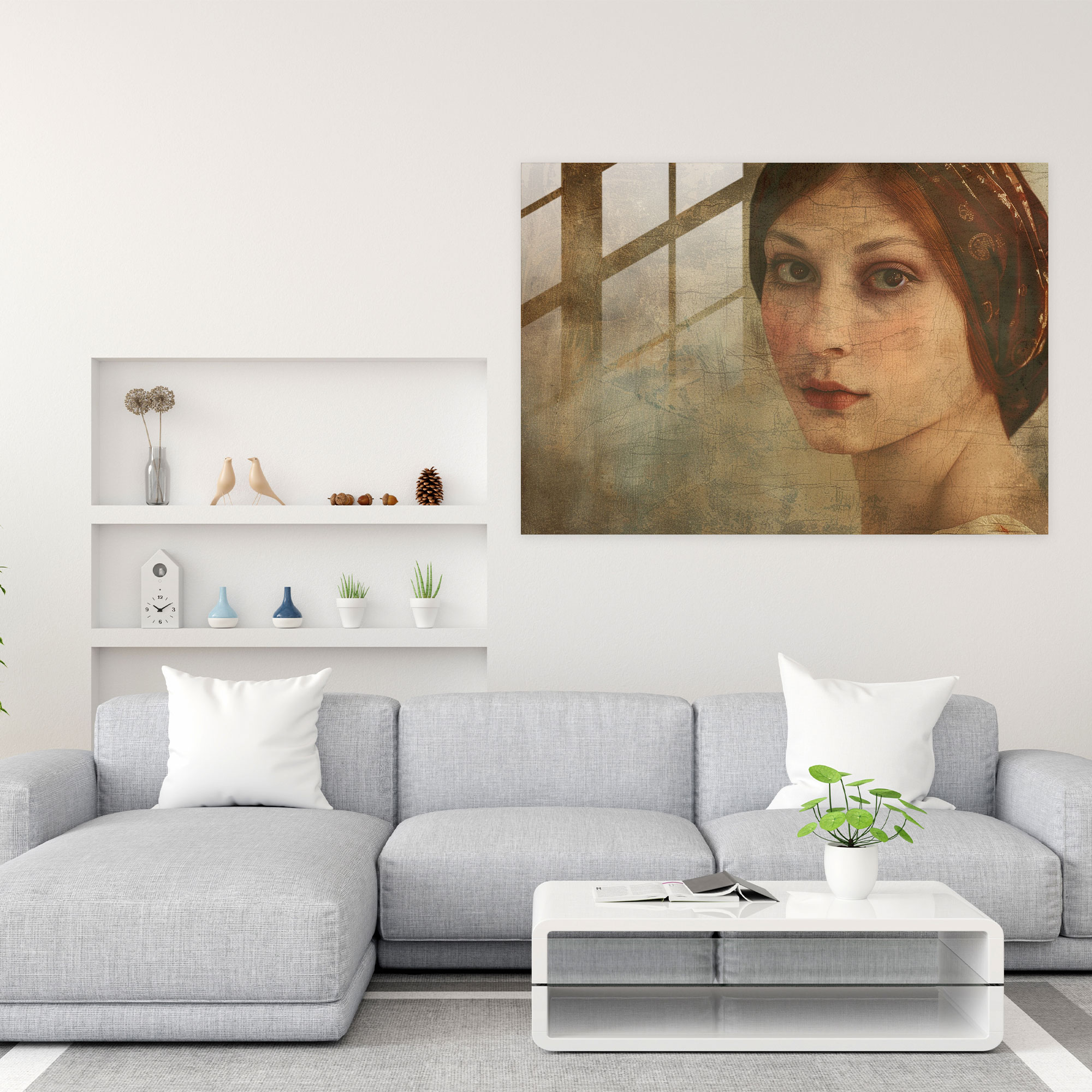 Leonardo Da Vinci Wall Decoration: Mysterious Woman Portrait - Leonardo Da Vinci, Modern Art, Wall Decoration, Glass Print