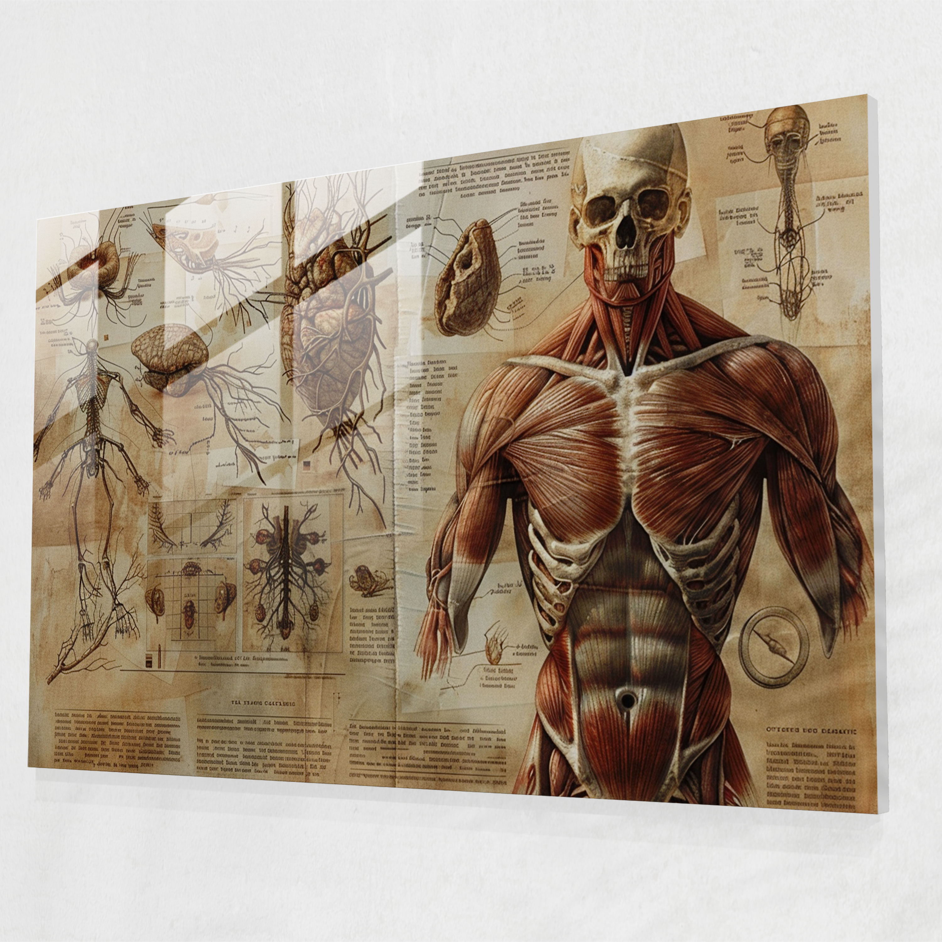 Leonardo Da Vinci Glass Art: Scientific Illustrations - Leonardo Da Vinci, Glass Art, Home Decoration, Modern Art