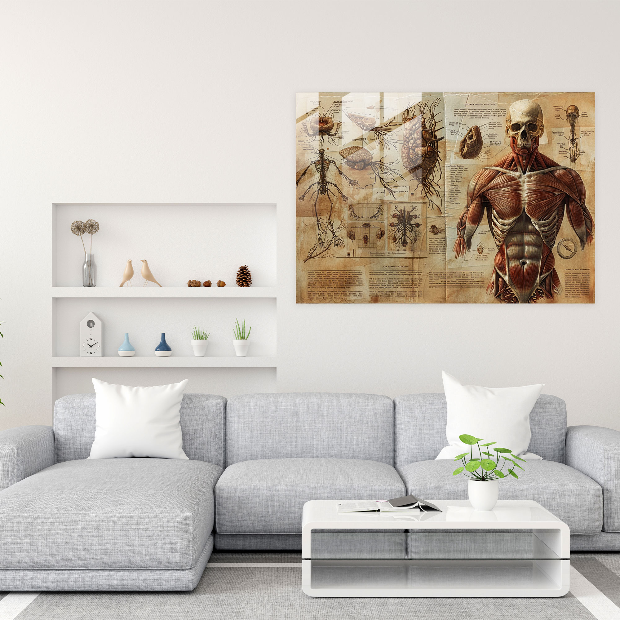 Leonardo Da Vinci Glass Art: Scientific Illustrations - Leonardo Da Vinci, Glass Art, Home Decoration, Modern Art