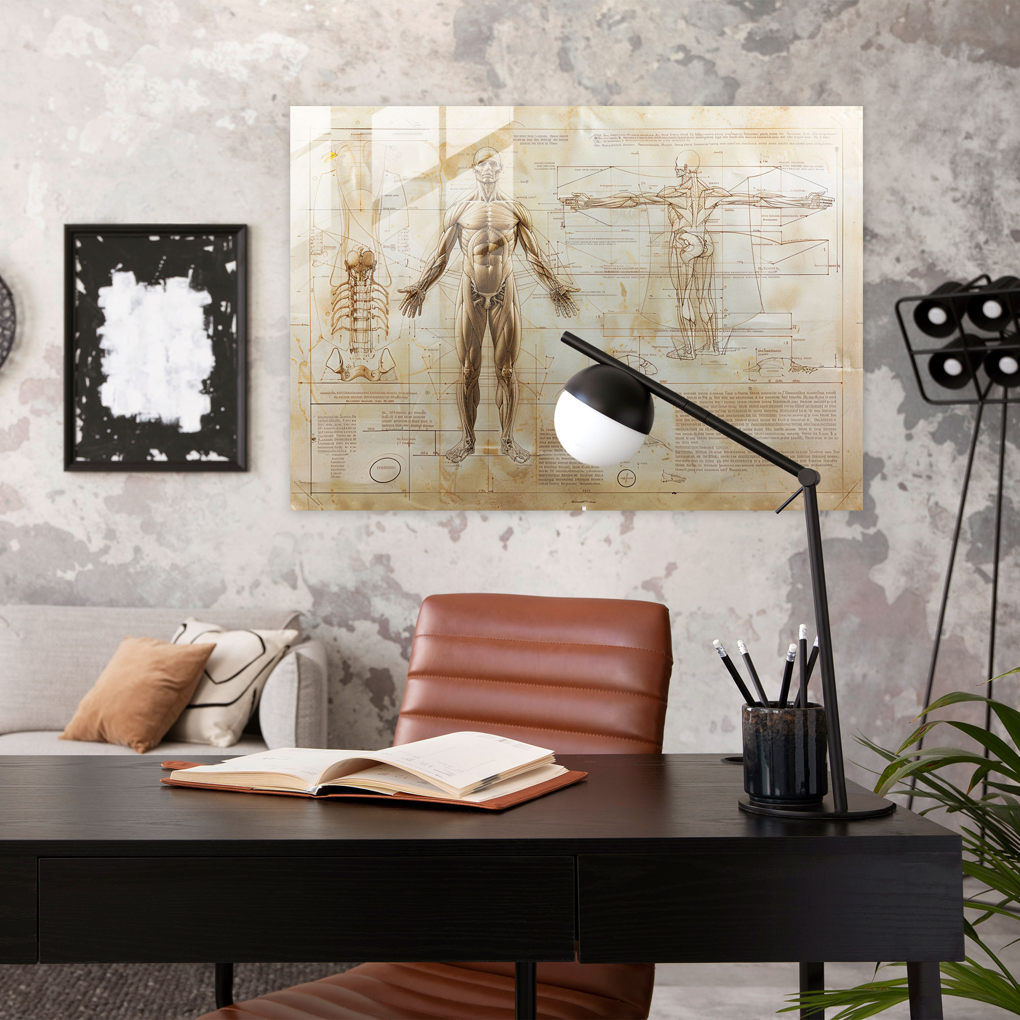 Leonardo Da Vinci Glass Print: Human Proportions Study - Leonardo Da Vinci, Leonardo Da Vinci, Home Decoration, Glass Art