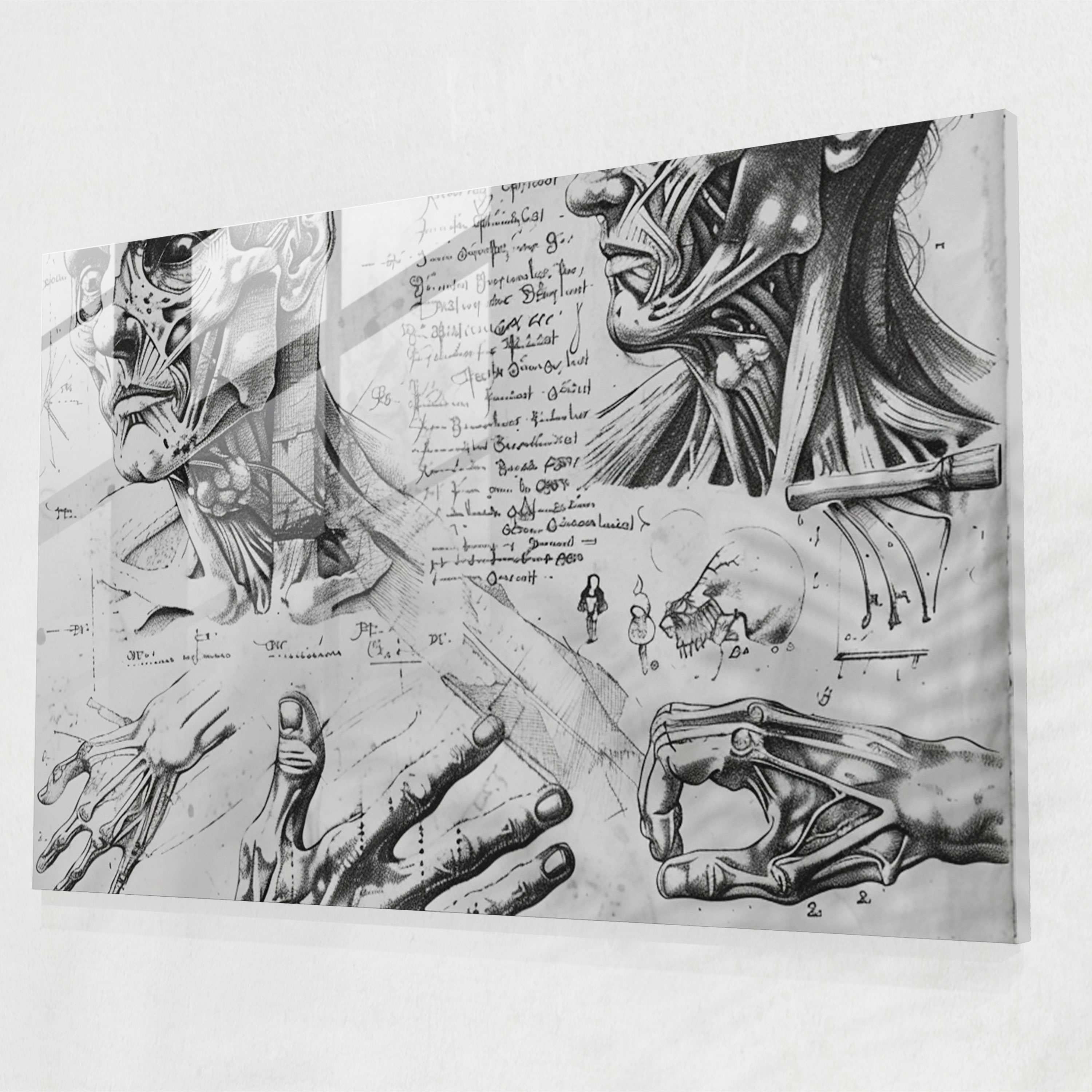 Leonardo Da Vinci Home Decoration - Leonardo Da Vinci, Home Decoration, Modern Art, Glass Print