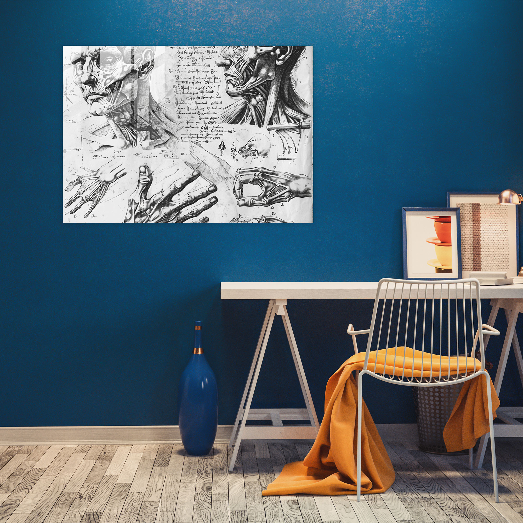 Leonardo Da Vinci Home Decoration - Leonardo Da Vinci, Home Decoration, Modern Art, Glass Print
