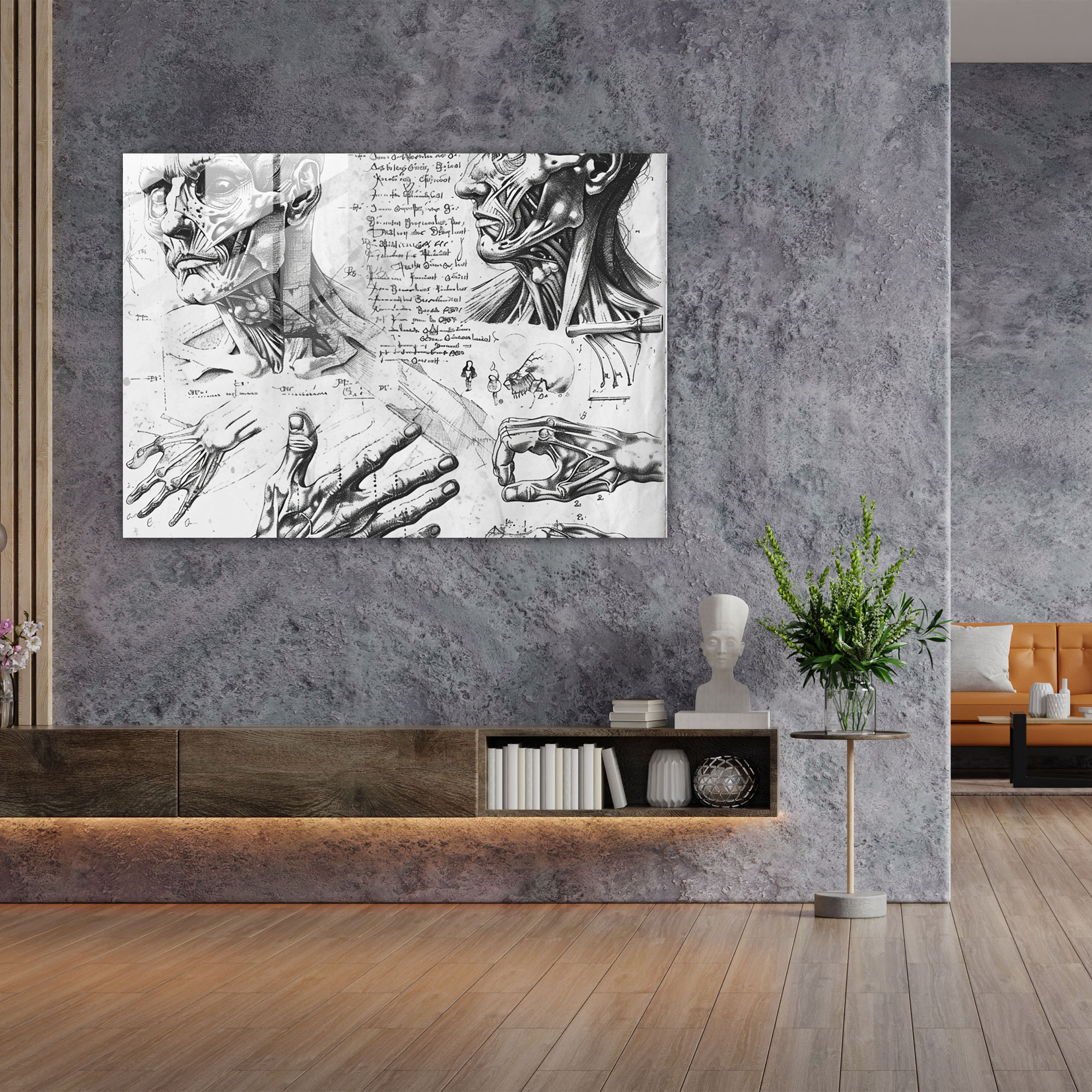Leonardo Da Vinci Home Decoration - Leonardo Da Vinci, Home Decoration, Modern Art, Glass Print