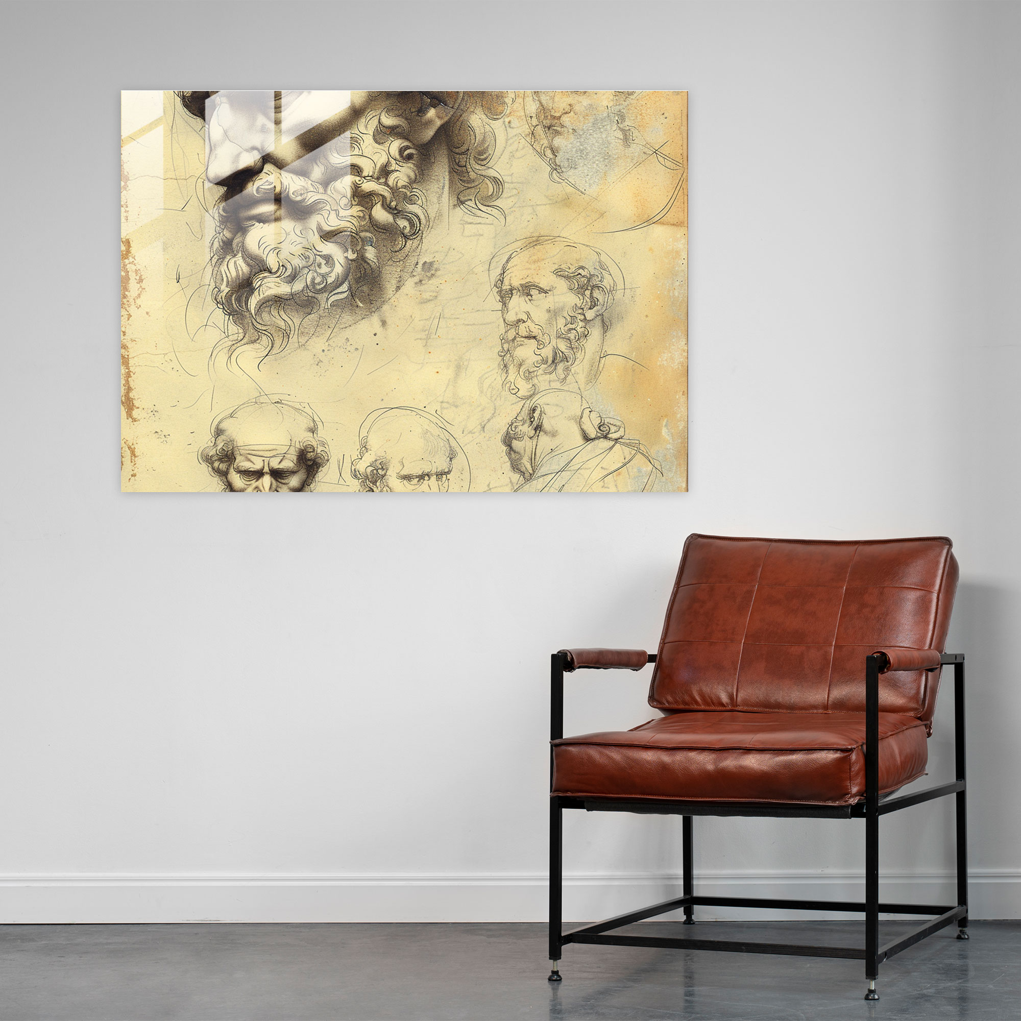Leonardo Da Vinci Modern Art - Leonardo Da Vinci, Glass Print, Home Decoration, Leonardo Da Vinci