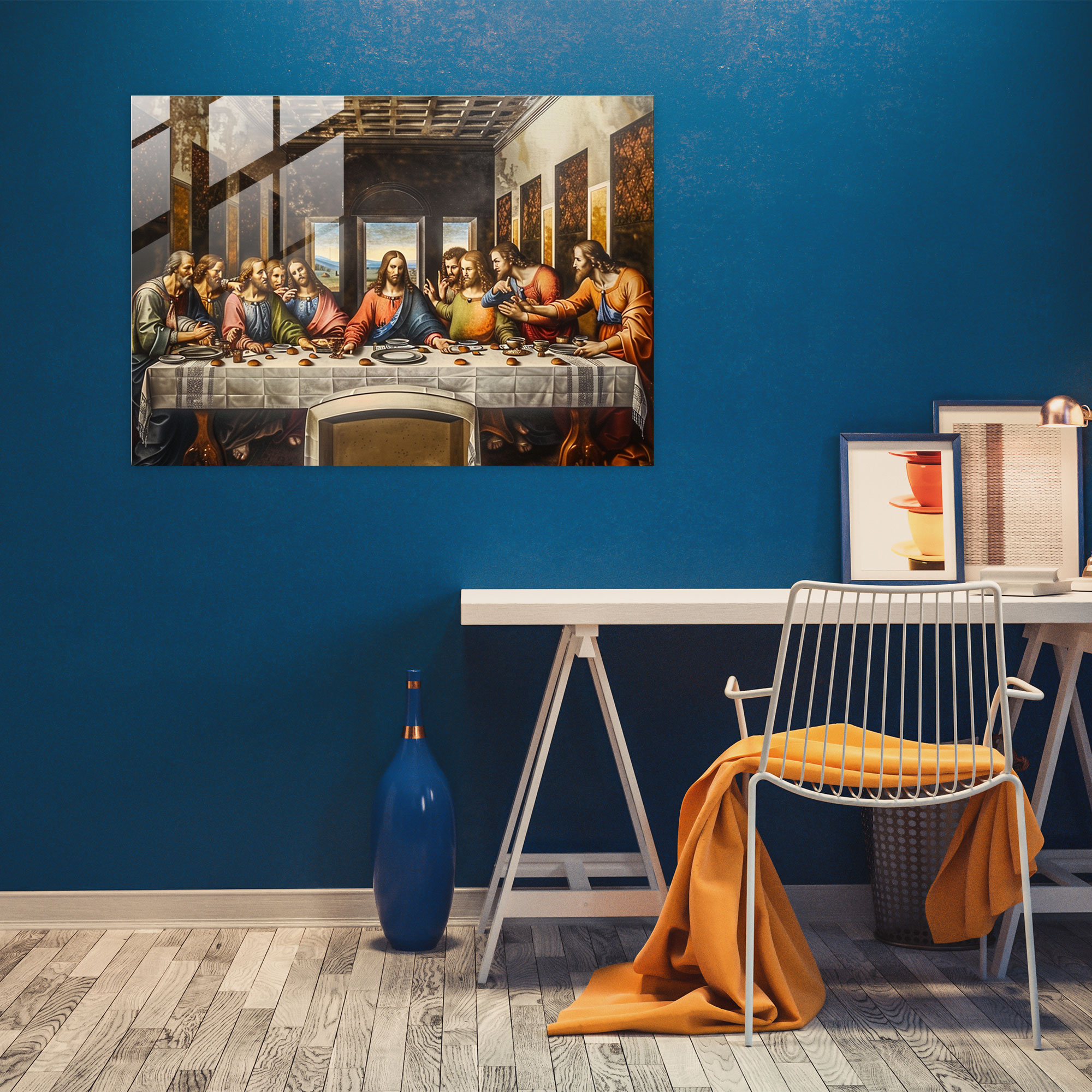 Leonardo Da Vinci Glass Wall Art - Leonardo Da Vinci, Glass Wall Art, Glass Art, Wall Decoration