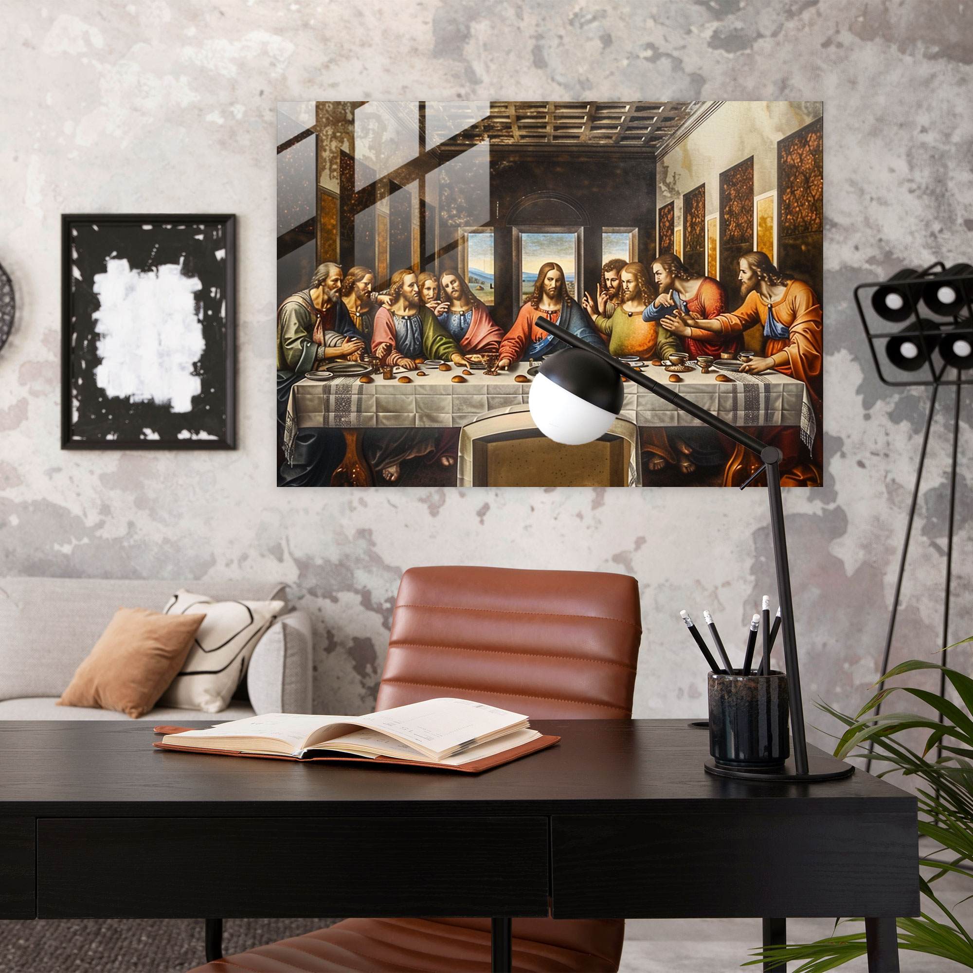 Leonardo Da Vinci Glass Wall Art - Leonardo Da Vinci, Glass Wall Art, Glass Art, Wall Decoration