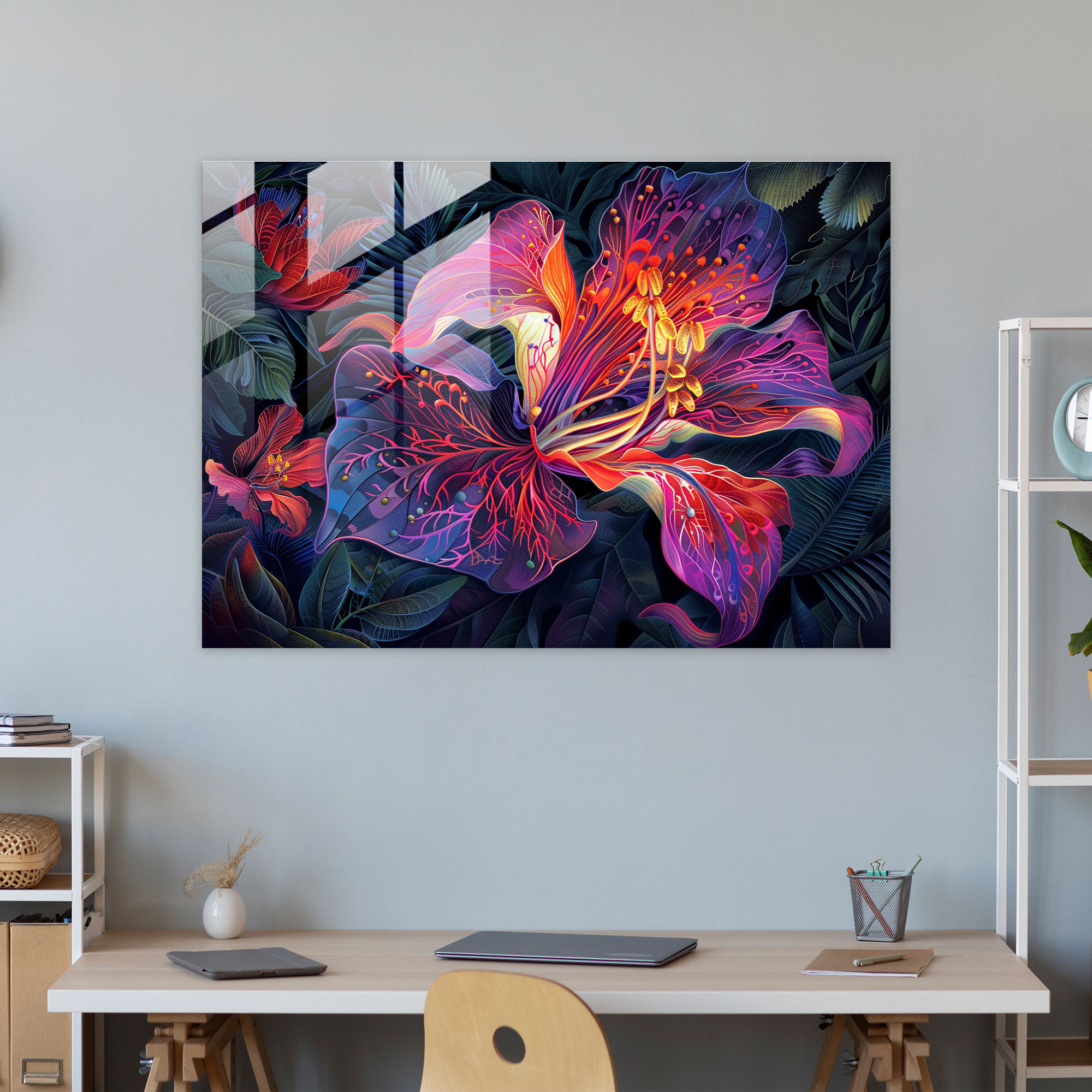 Exotic Plants Glass Print Home Decoration - Leonardo Da Vinci, Wall Decoration, Home Decoration, Glass Art